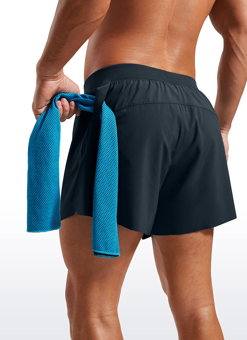 2 in 1 Side Split Dolphin Shorts 4'' with Pockets-Tactilefable