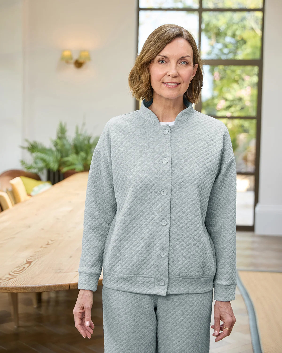 Nova Silver Quilted Leisure Cardigan-Tactilefable