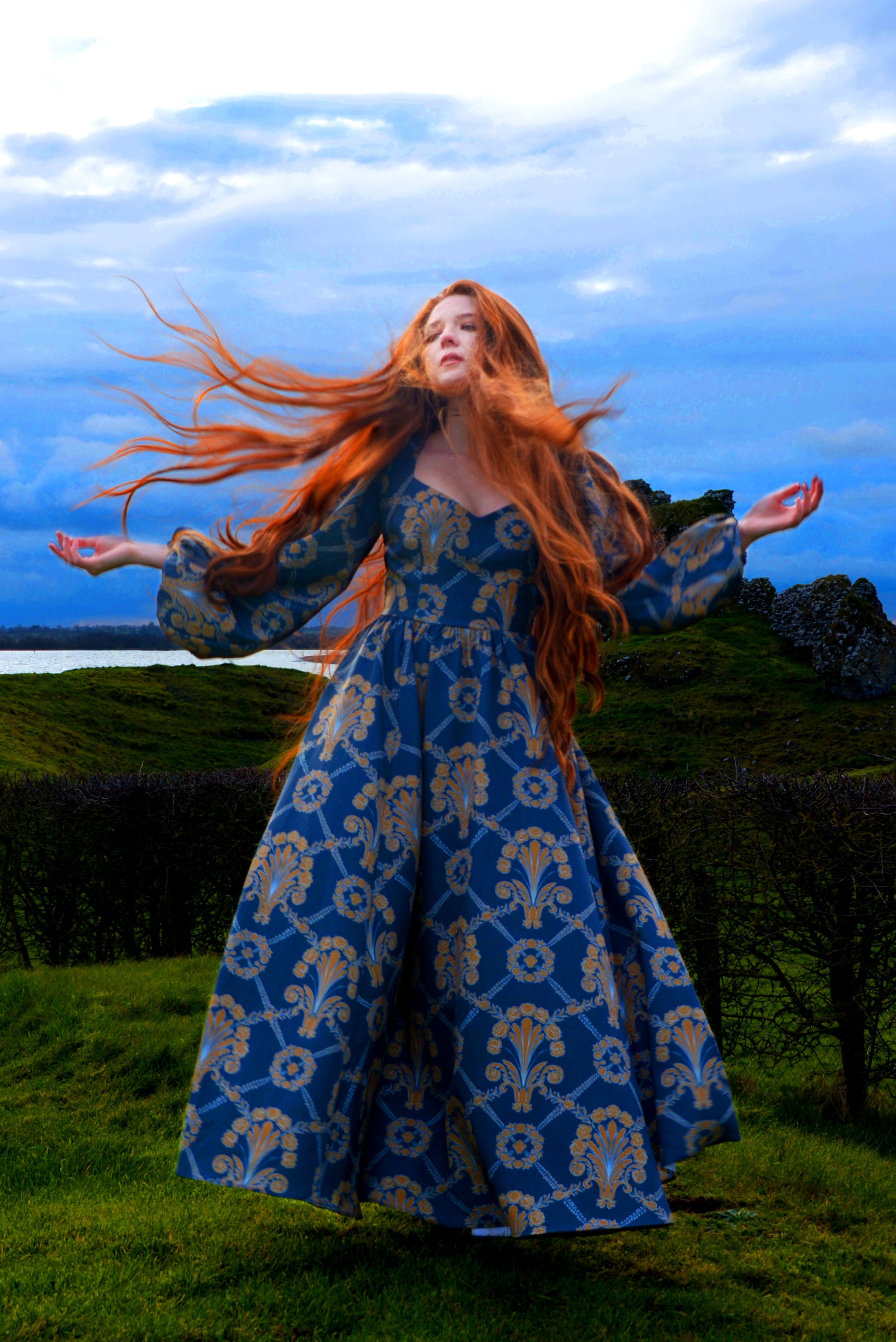 Lucrezia Maxi Gown in Take Me to Galway Crepe | Laura Byrnes-Tactilefable