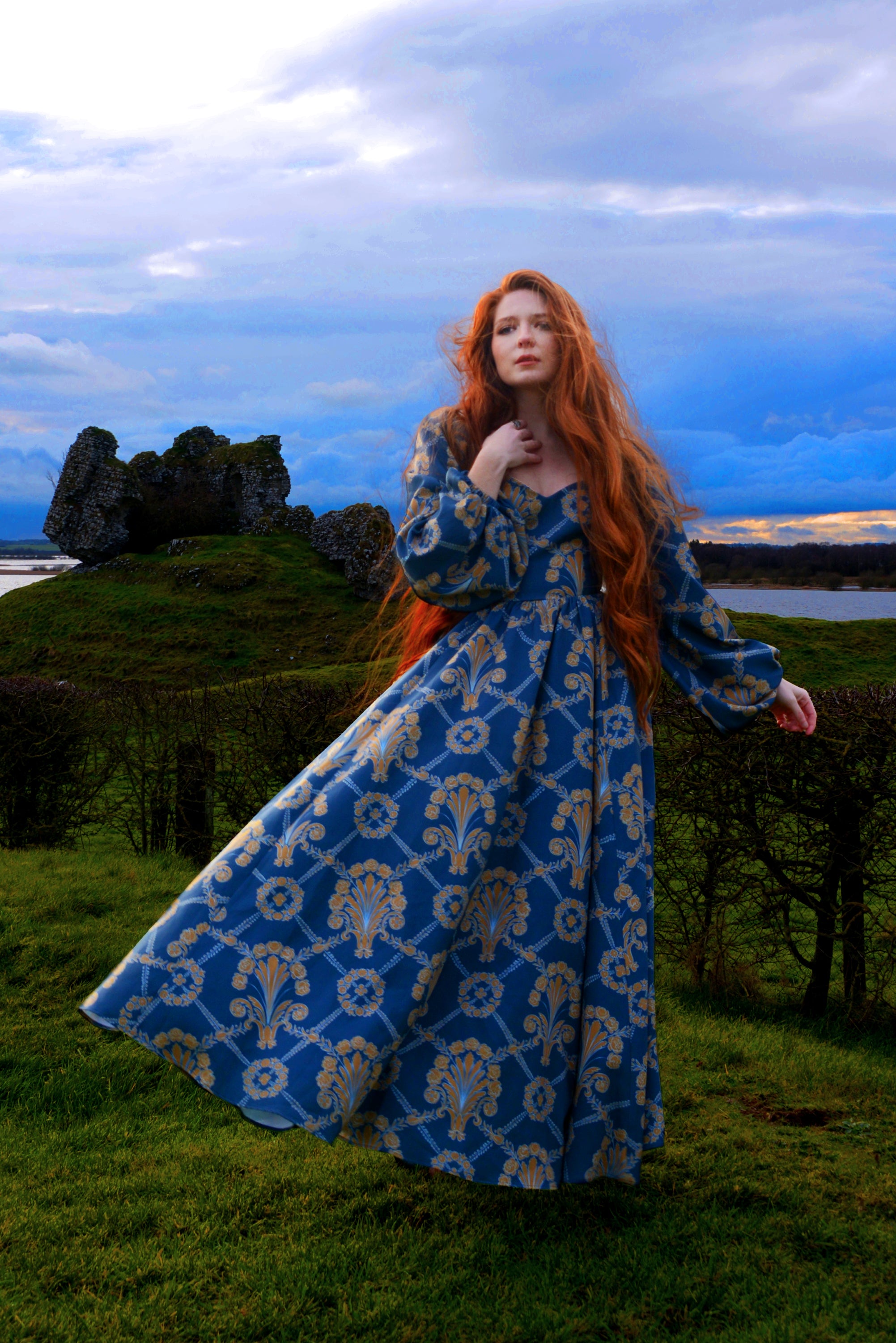Lucrezia Maxi Gown in Take Me to Galway Crepe | Laura Byrnes-Tactilefable