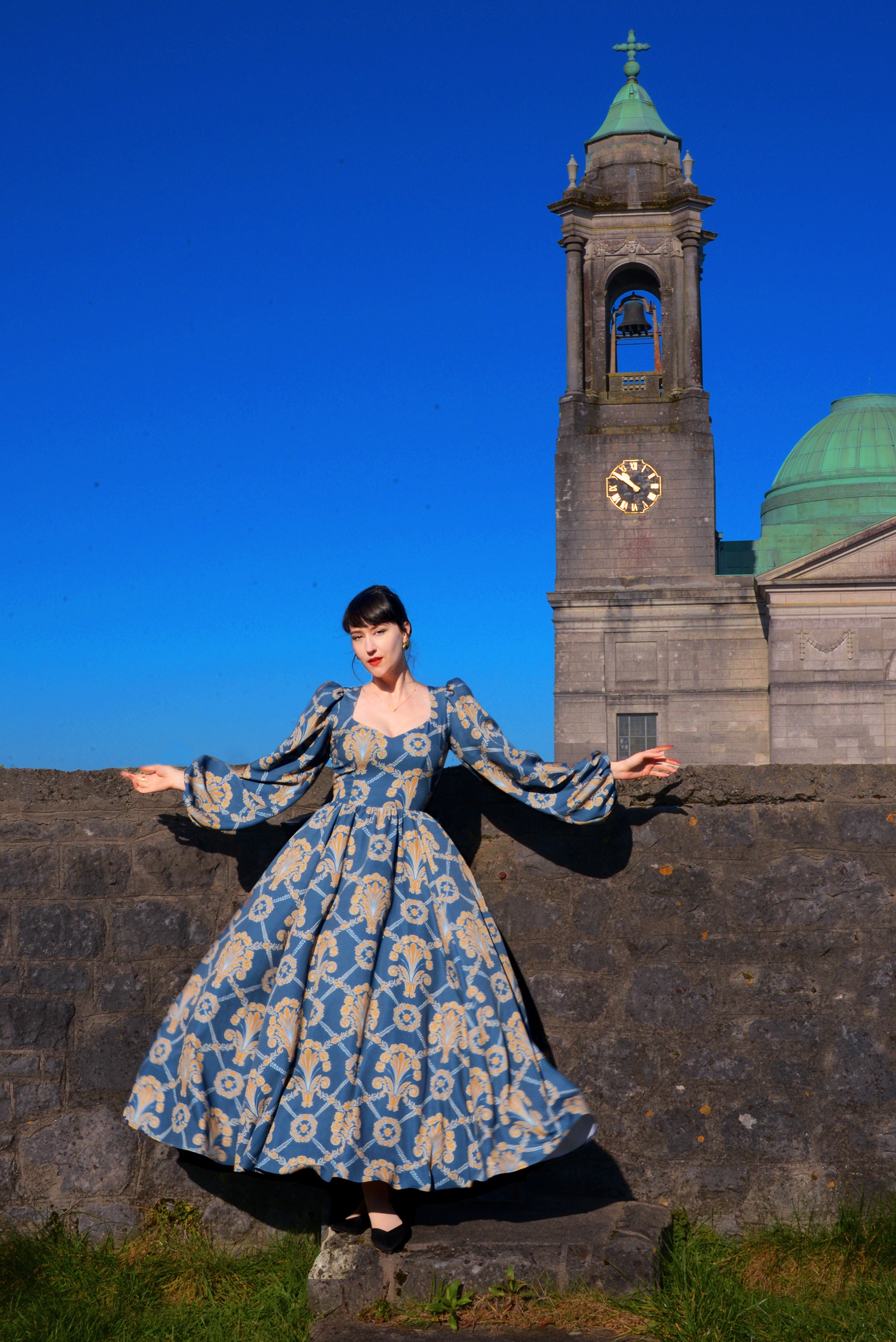 Lucrezia Maxi Gown in Take Me to Galway Crepe | Laura Byrnes-Tactilefable