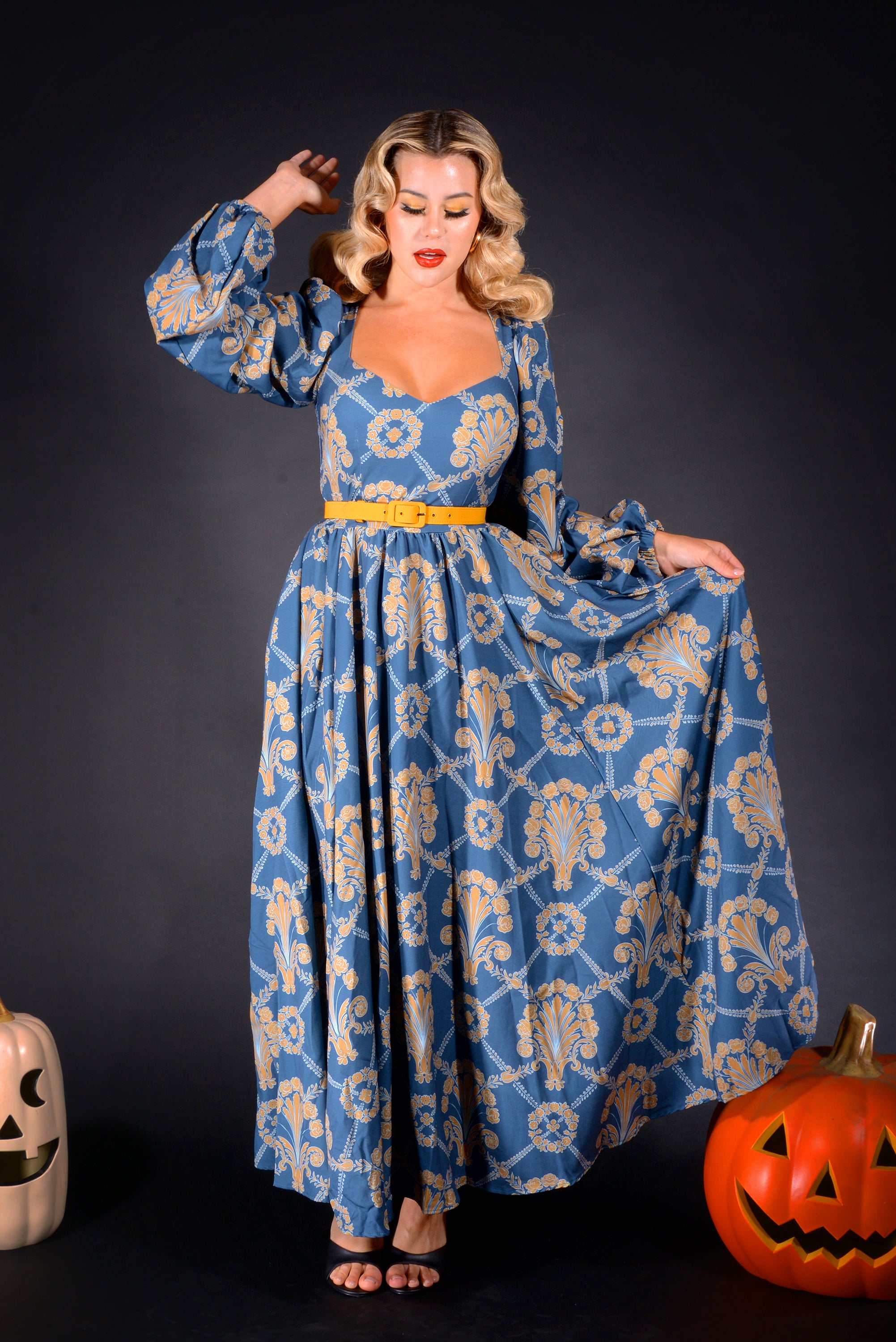Lucrezia Maxi Gown in Take Me to Galway Crepe | Laura Byrnes-Tactilefable