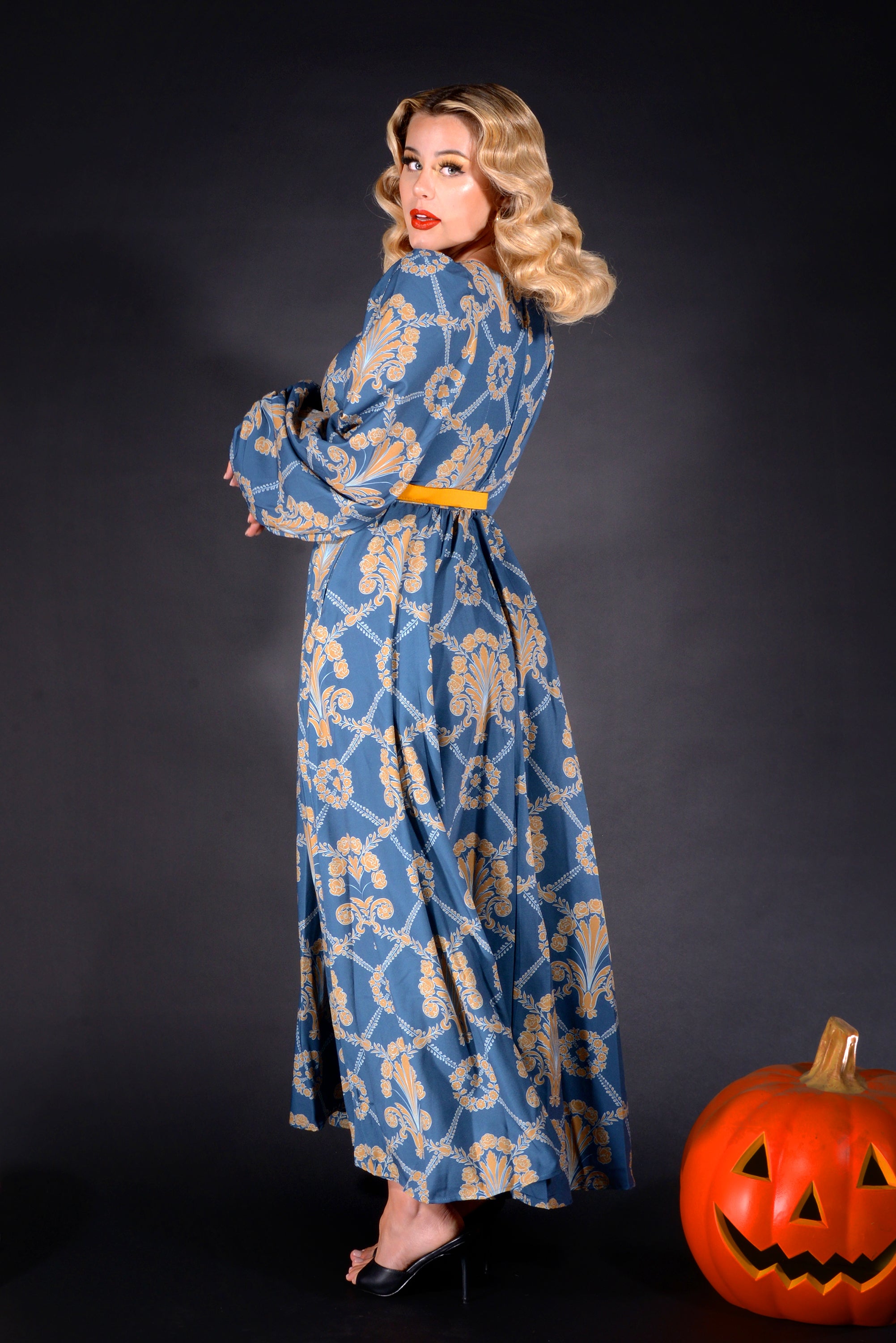 Lucrezia Maxi Gown in Take Me to Galway Crepe | Laura Byrnes-Tactilefable