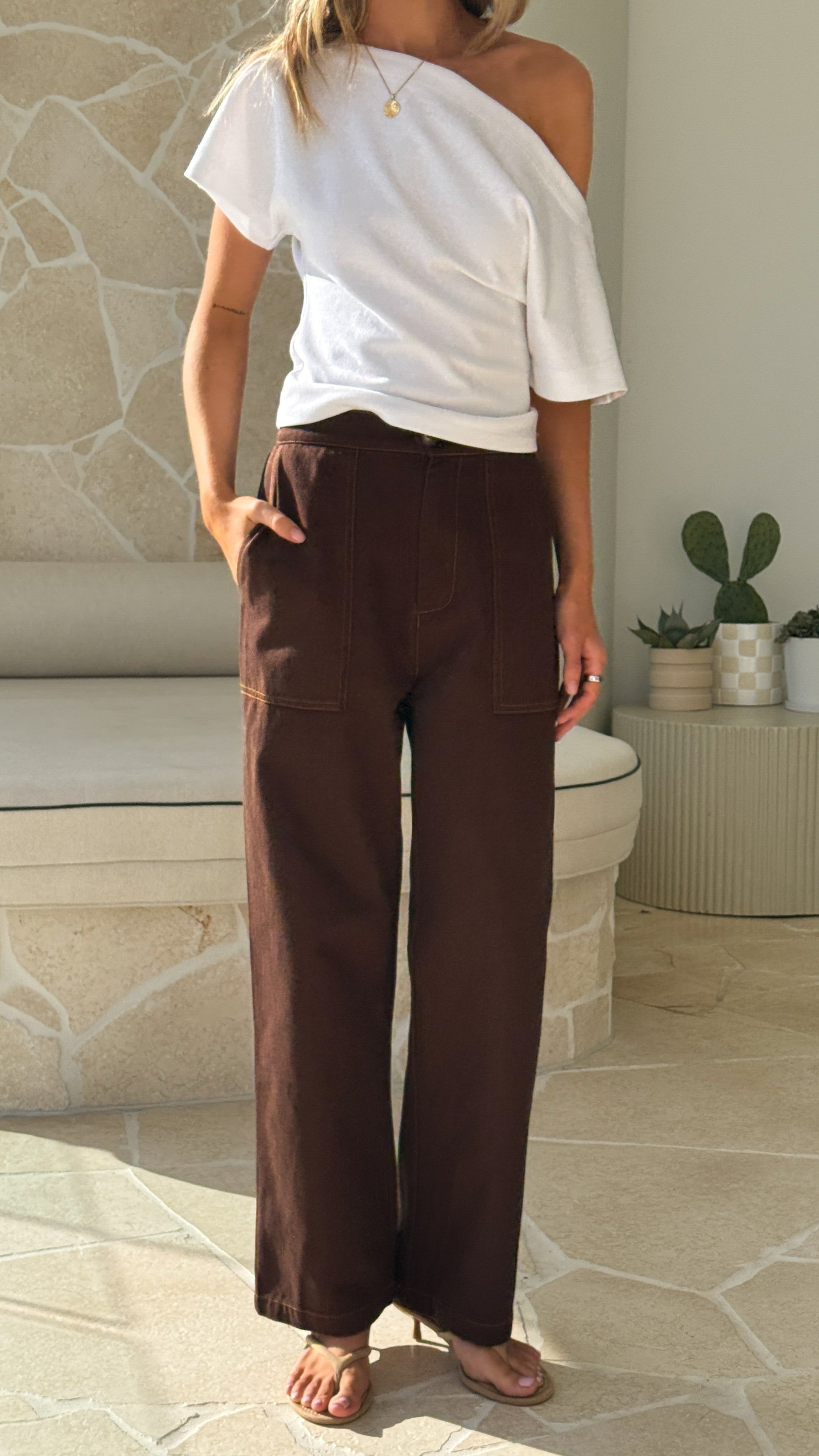 Amy Pants - Chocolate Denim-Tactilefable