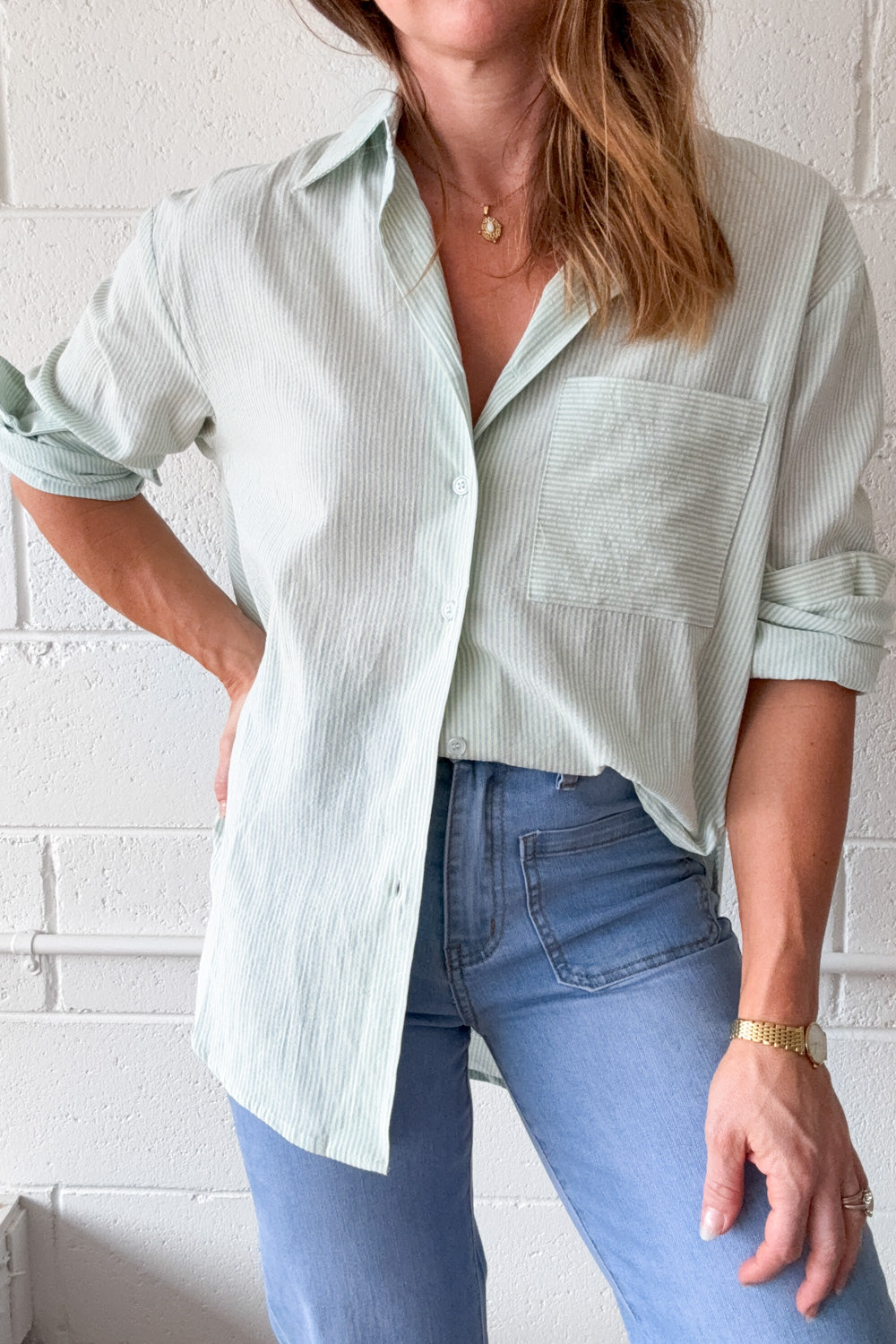Shirt - Mint Stripe-Tactilefable