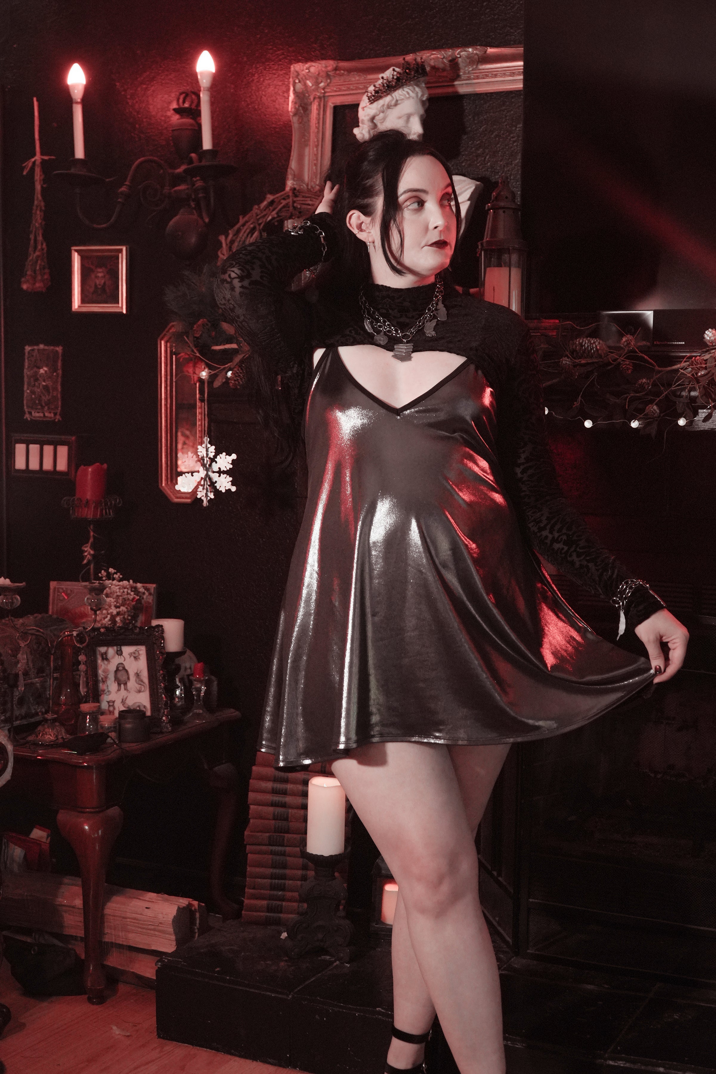 Sterling Mourning Babydoll Mini Dress-Tactilefable