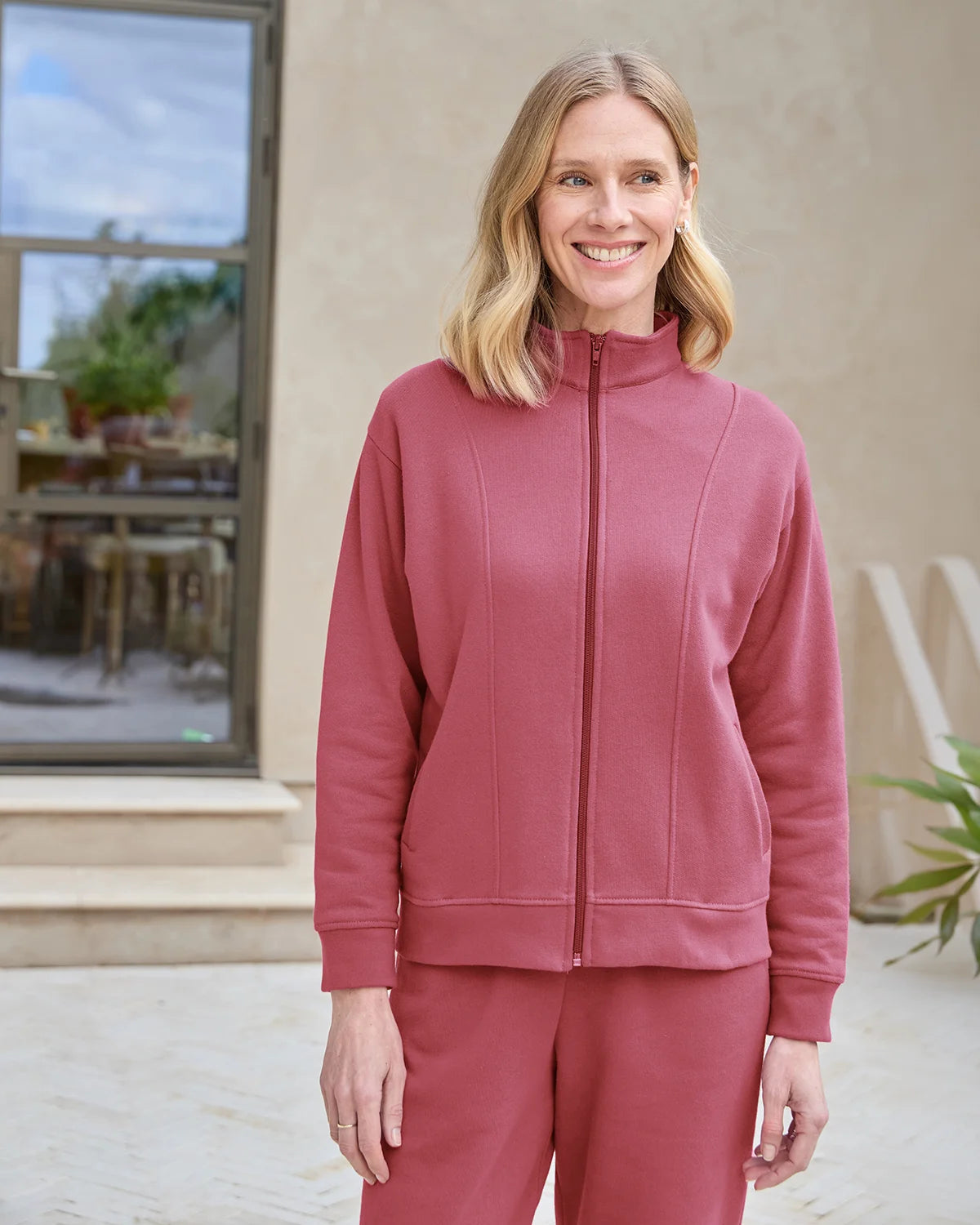Taylor Cotton Mix Leisure Cardigan - Red-Tactilefable
