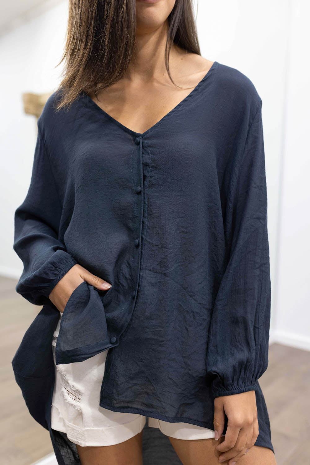 The Whitehaven Shirt - Navy-Tactilefable