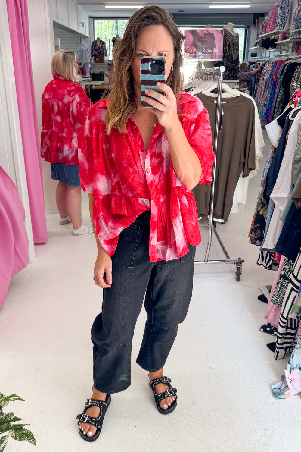 Tulum Escape Shirt - Red Crush Tie Dye-Tactilefable