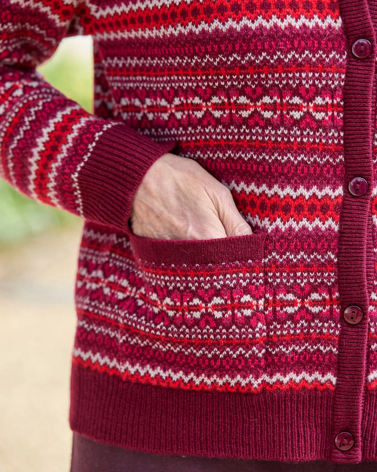 Vera Fairisle Design Pure Lambswool Cardigan-Tactilefable