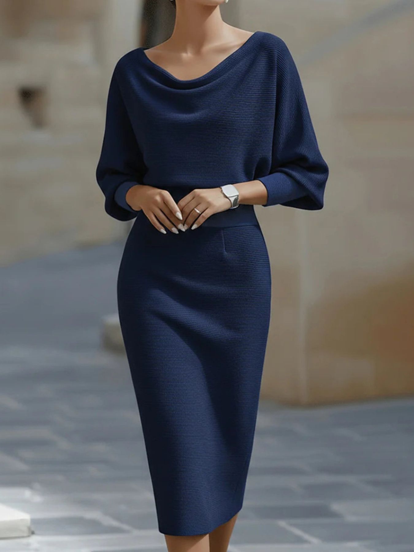 Silver Screen Sophisticate Knit Dress | 4 Colors-Tactilefable