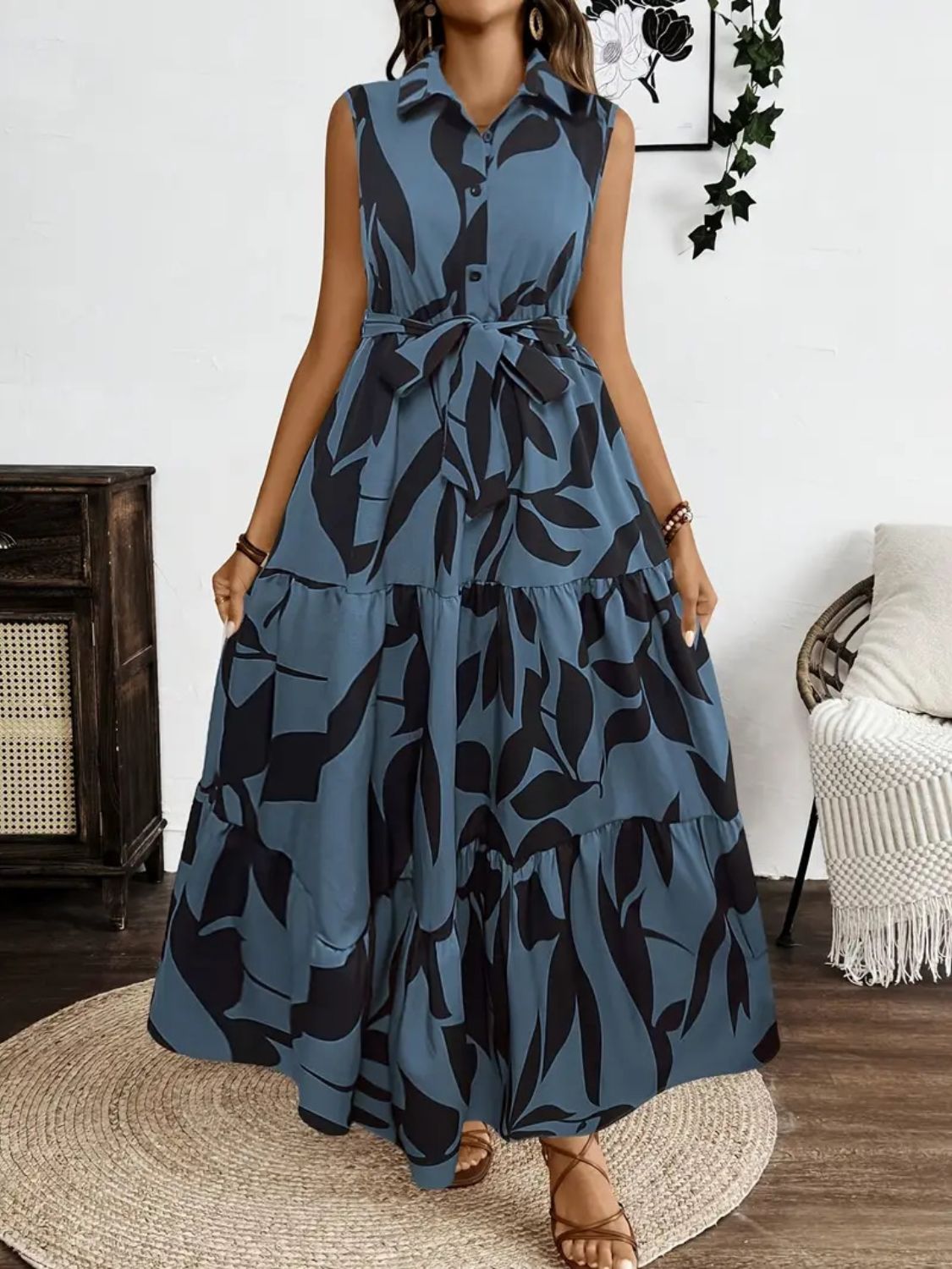 Ella Sleeveless Maxi Shirtdress | 3 Colors | Poundton-Tactilefable