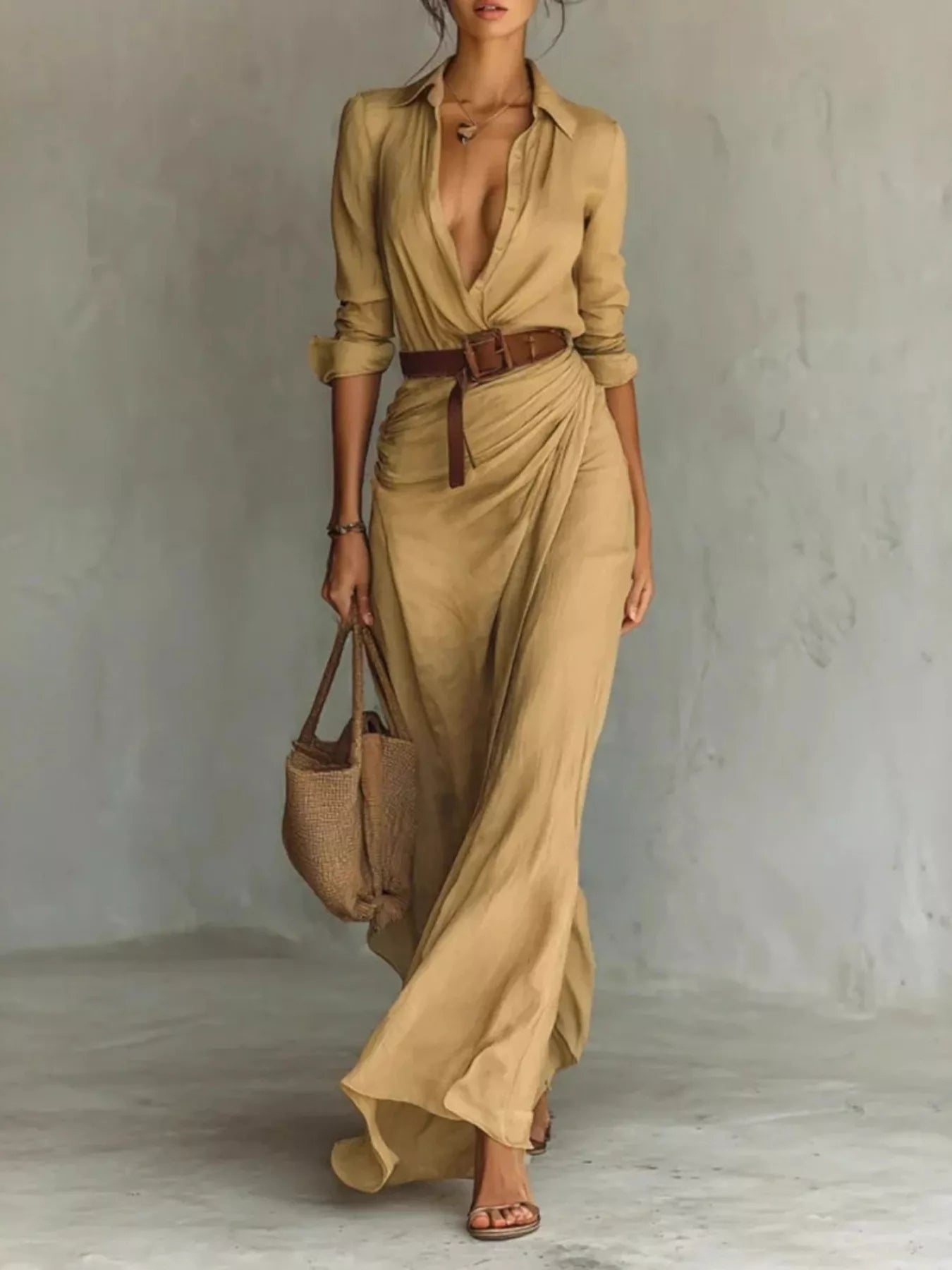 Simone Belted Wrap Maxi Dress | 4 Colors-Tactilefable