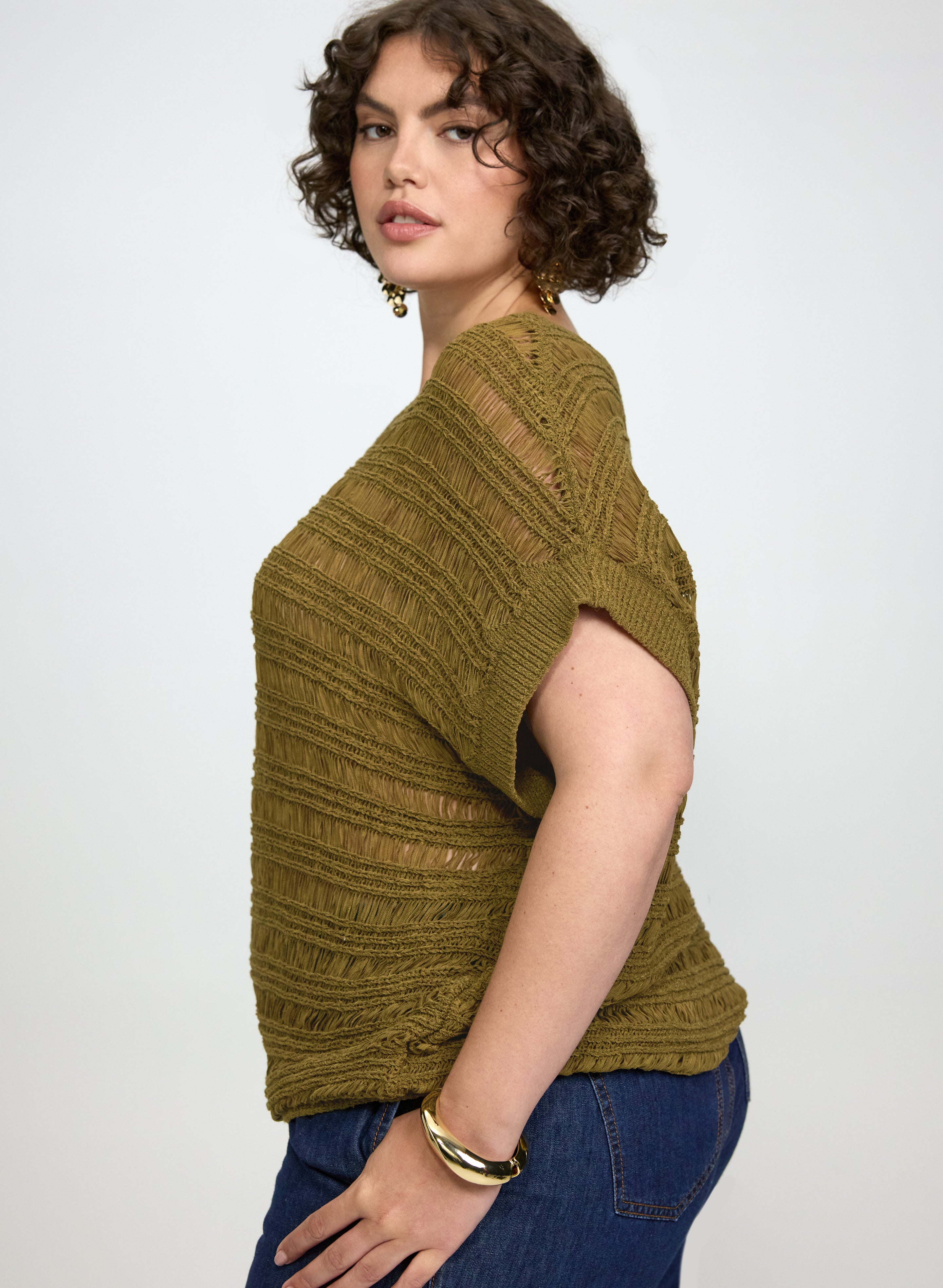 Boat Neck Short Sleeve Knit-Tactilefable