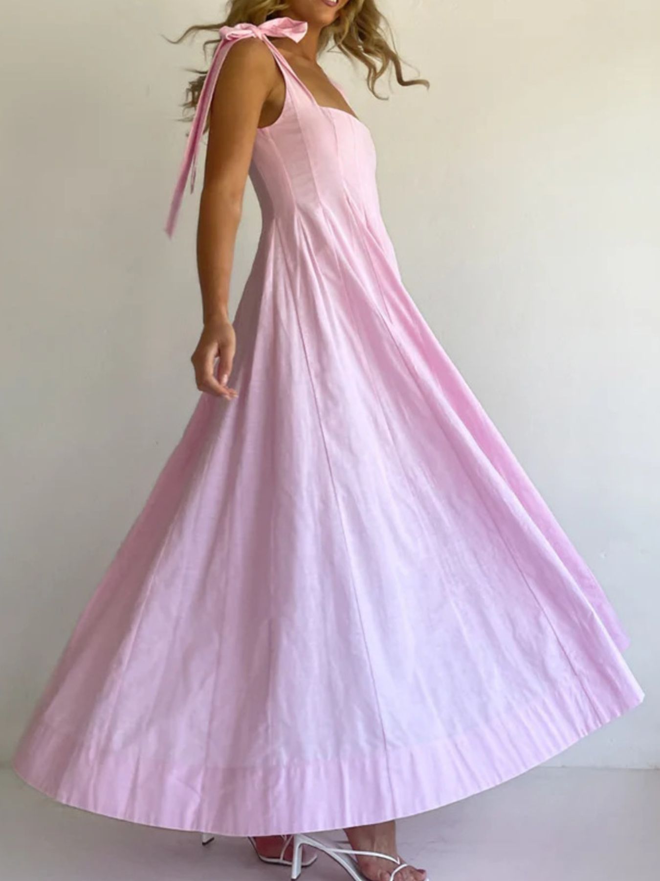 Pastel Promenade Tie-Shoulder Maxi Dress | 3 Colors-Tactilefable