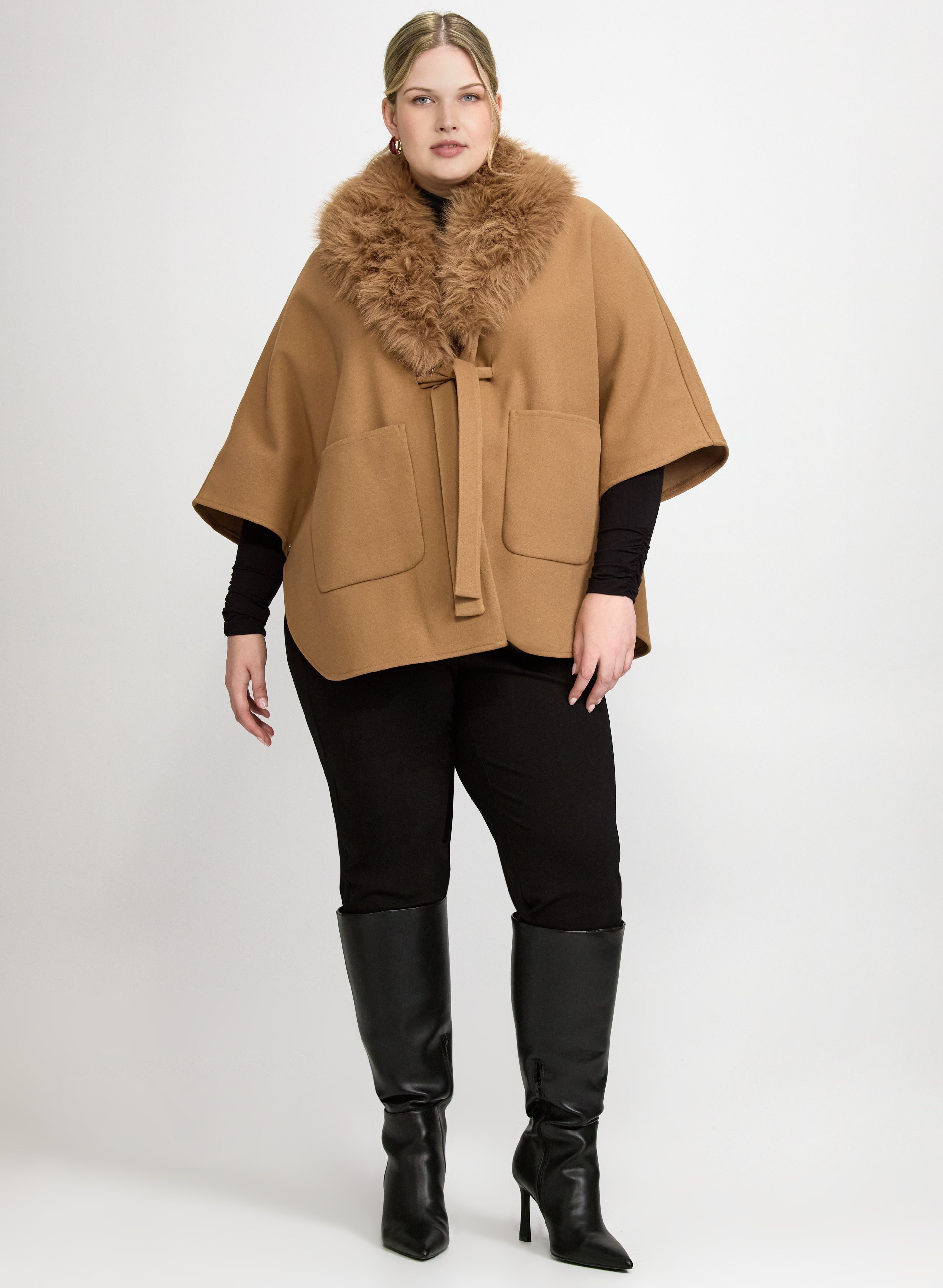 Faux-Fur Poncho-Tactilefable