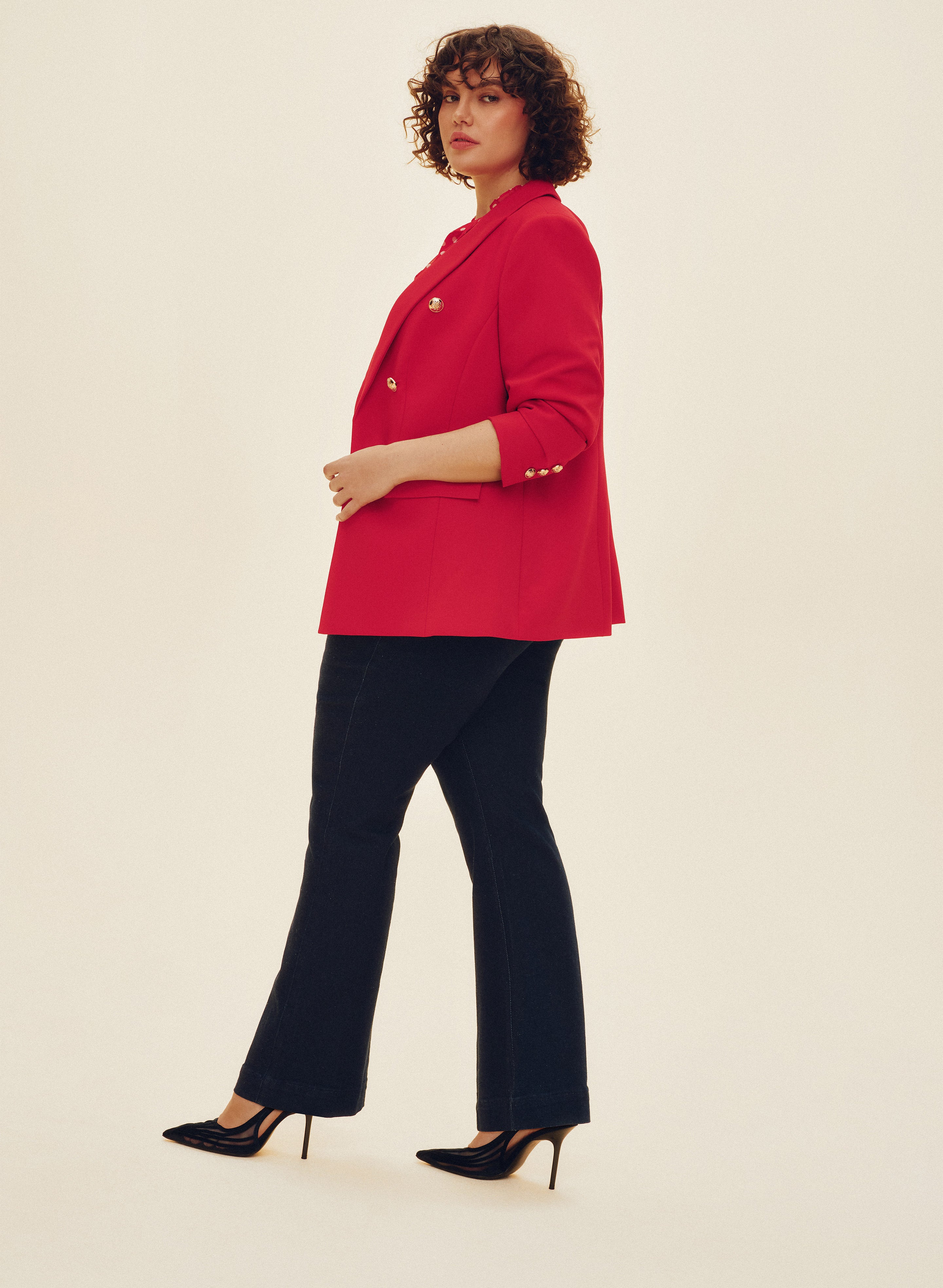 Pinched Seam Flare-Leg Jeans-Tactilefable