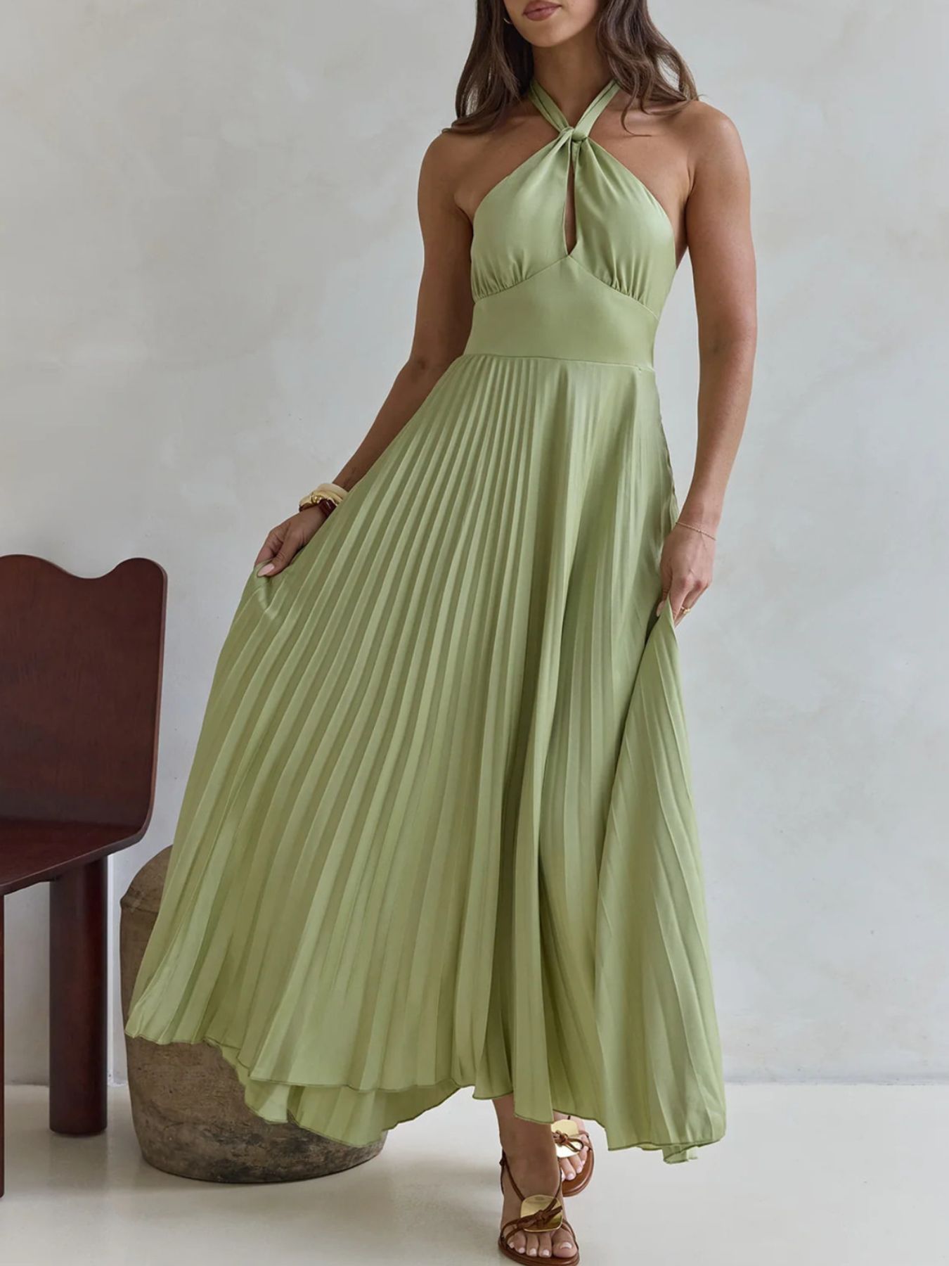 Pastel Reverie Halter Maxi Dress | 2 Colors-Tactilefable