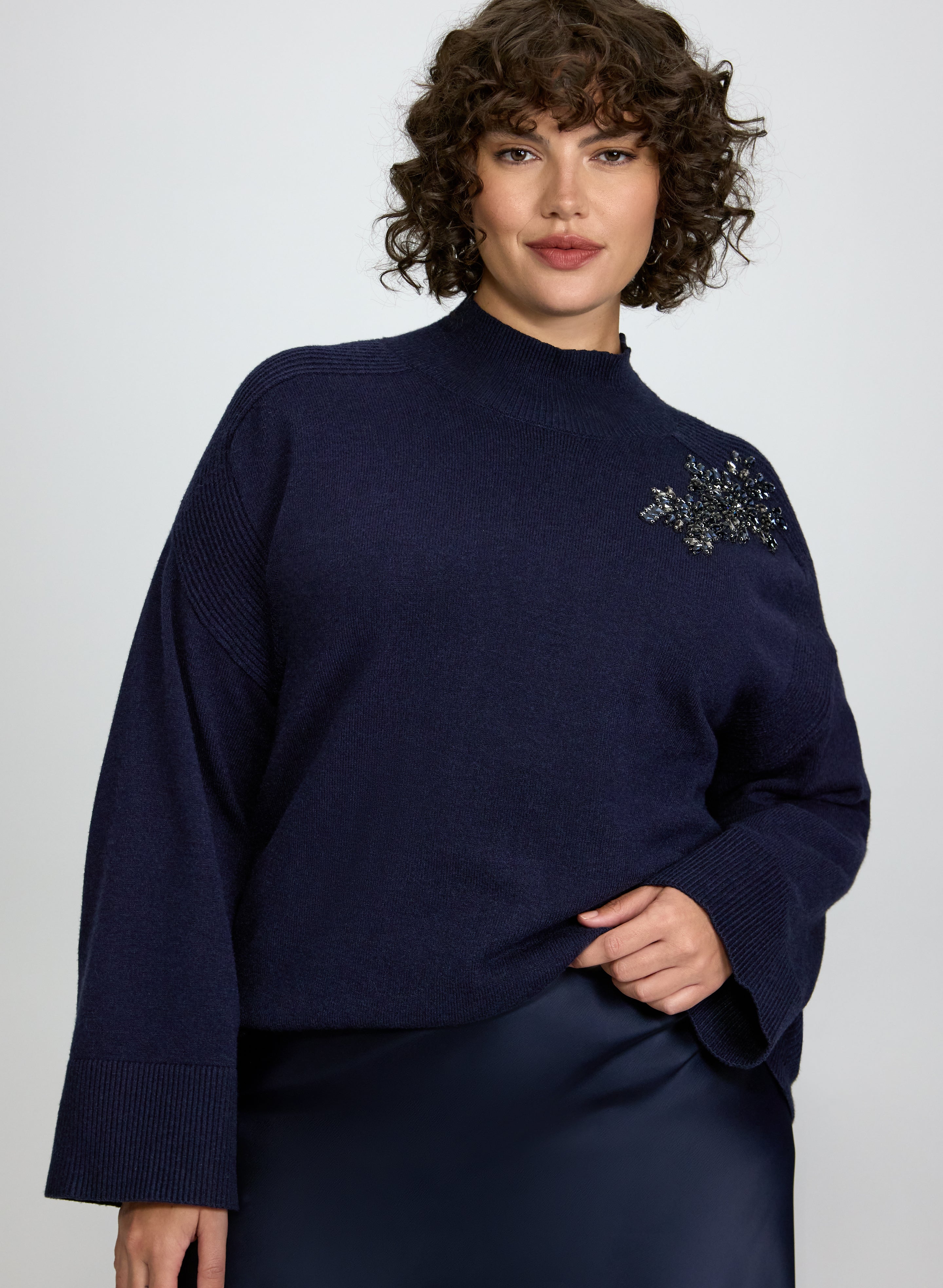 Rhinestone Detail Sweater-Tactilefable