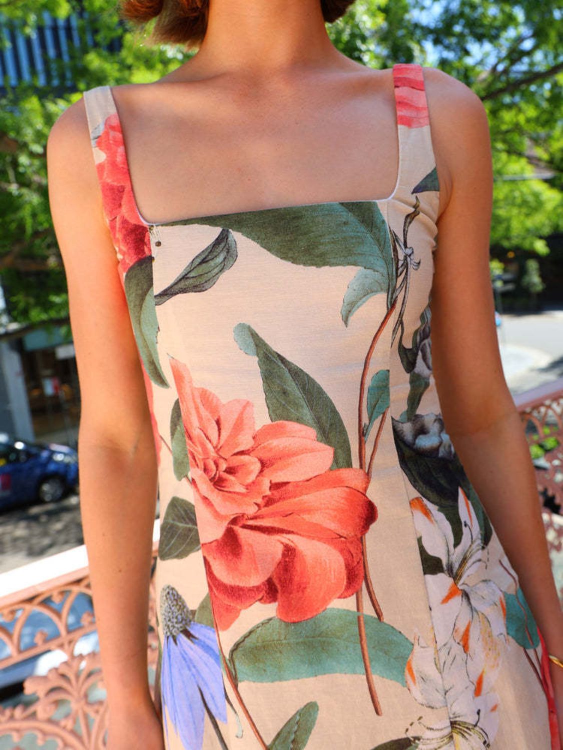 Sadie Printed Square Neck Maxi Dress | 2 Colors | Poundton-Tactilefable