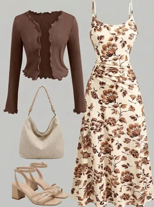 Women's Elegant Knit Cardigan + Slim Fit Halter Dress Two-Piece Set, Stylish for Daily Wear, Casual Wear, Comfortable and Chic Fashion Women's Elegant Knit Cardigan + Slim Fit Halter Dress Two-Piece Set, Stylish for Daily Wear, Casual Wear, Comfortable and Chic Fashion