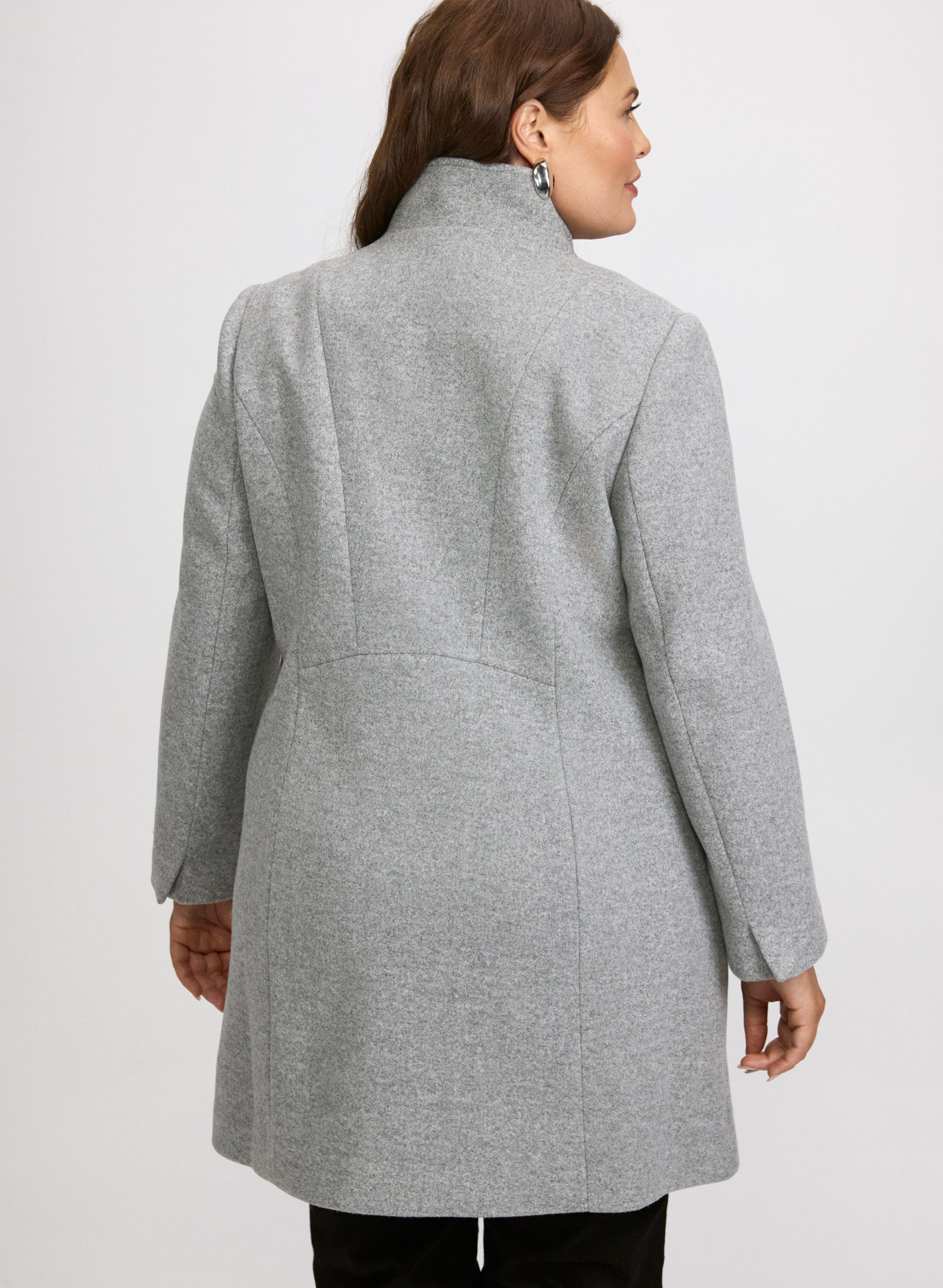 Stretch Wool-Blend Coat-Tactilefable
