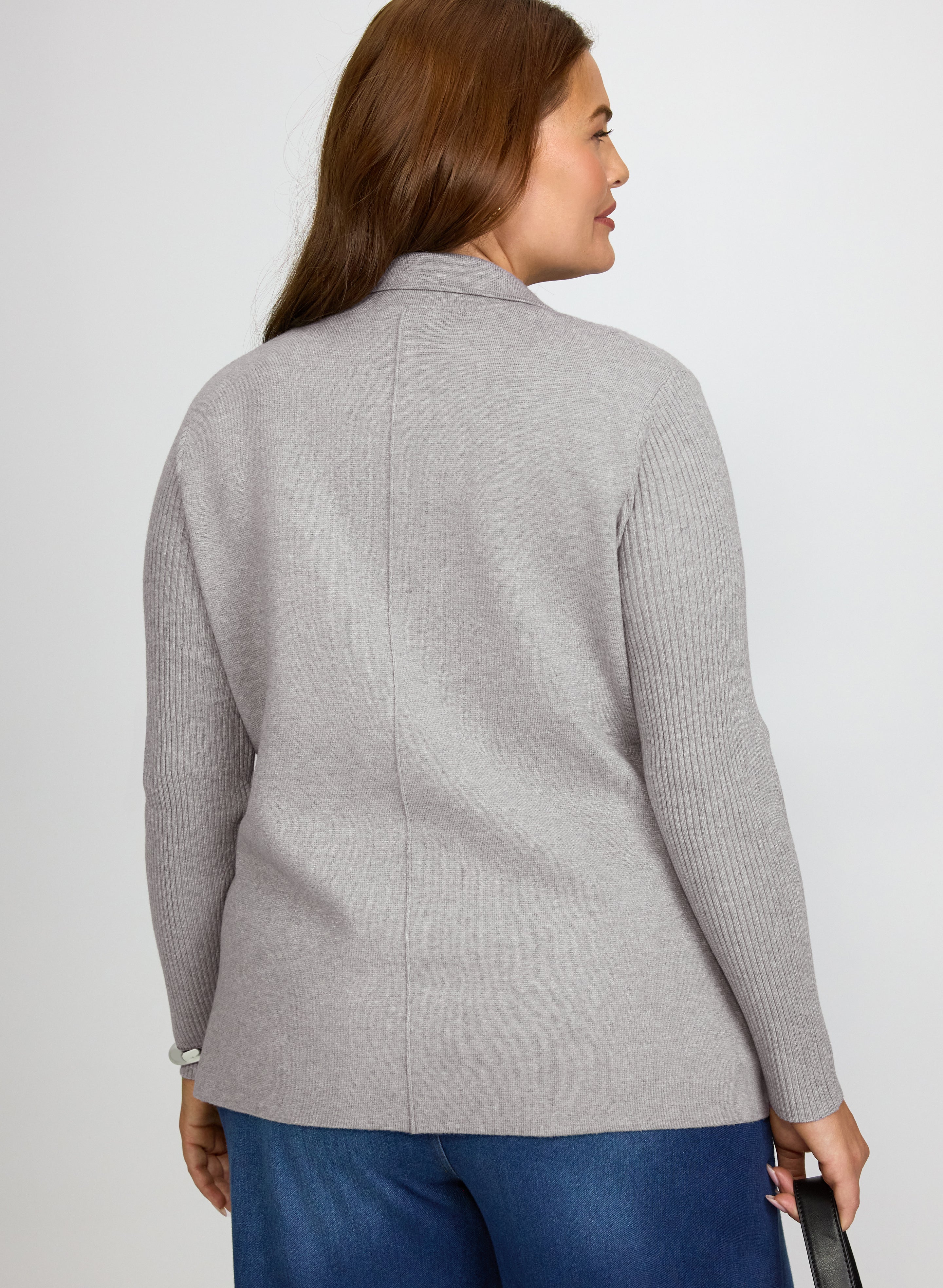 Knit Blazer-Style Cardigan-Tactilefable