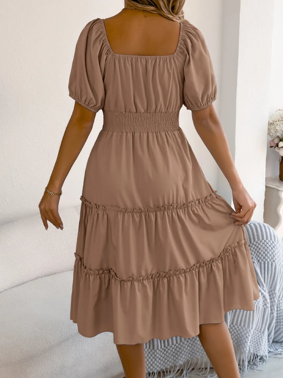 Garden Party Tiered Puff Sleeve Dress | 3 Colors | Poundton-Tactilefable