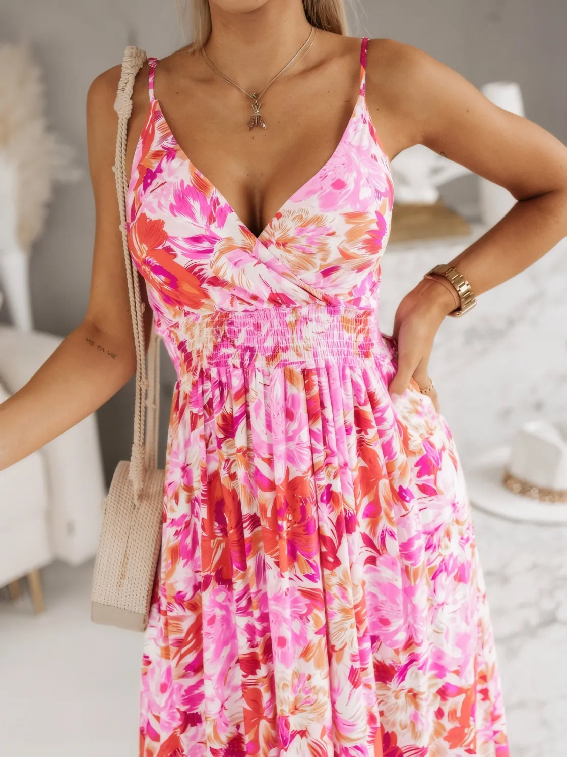 Surplice Maxi Cami Dress | 2 Colors| Poundton-Tactilefable