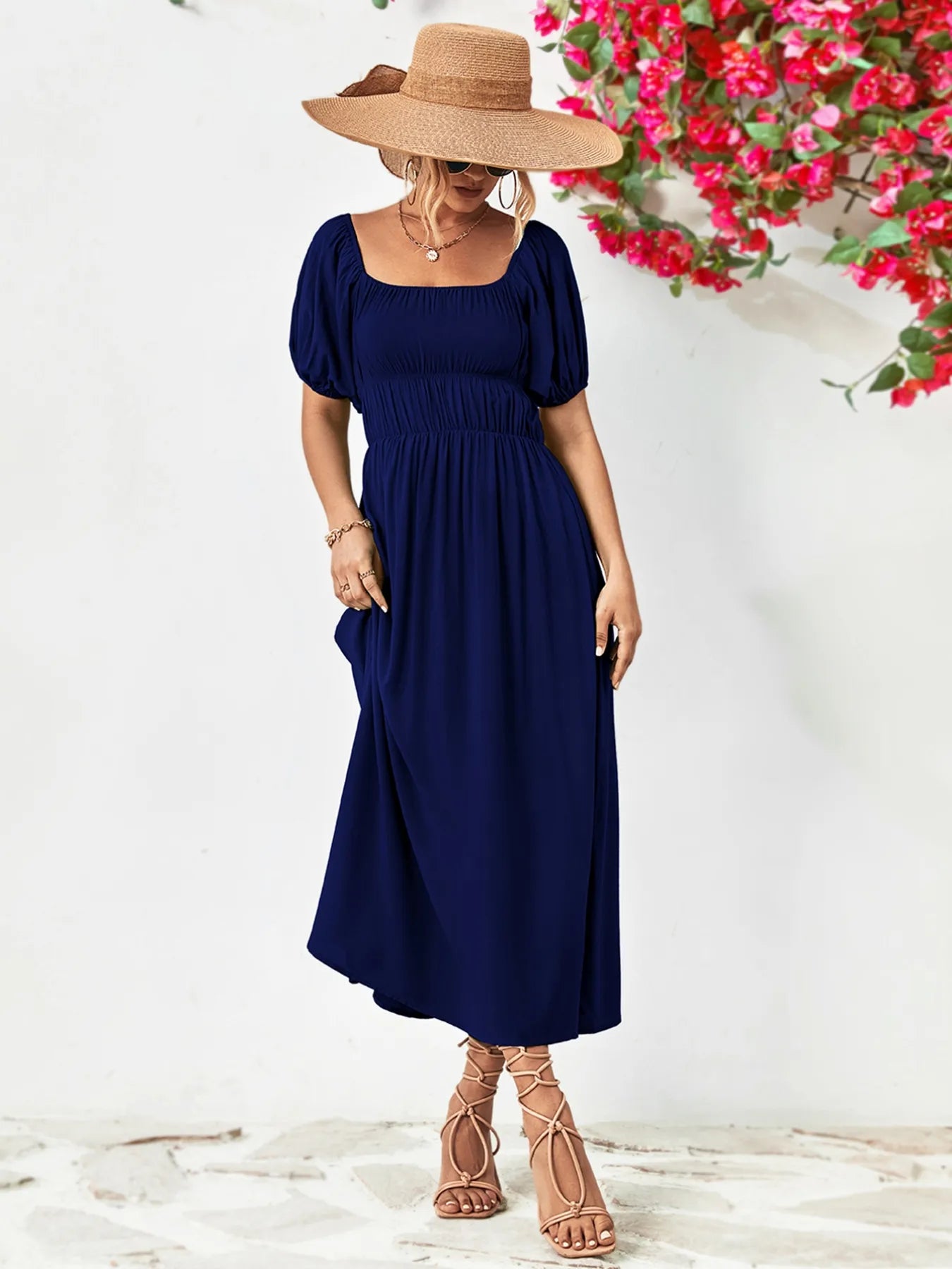 Boho Chic Puff Sleeve Maxi Dress | 3 Colors-Tactilefable
