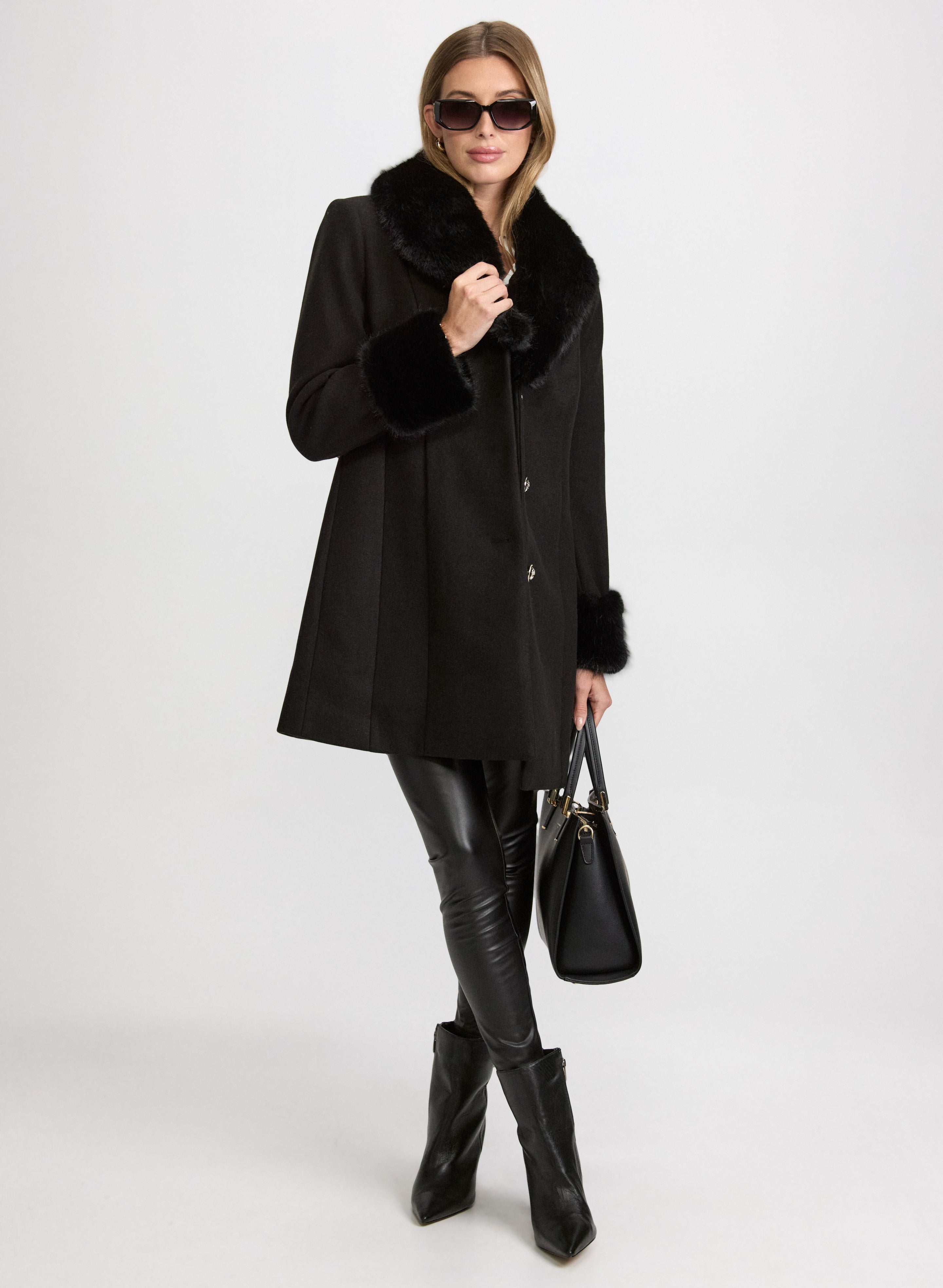 Faux-Fur Detail Coat-Tactilefable