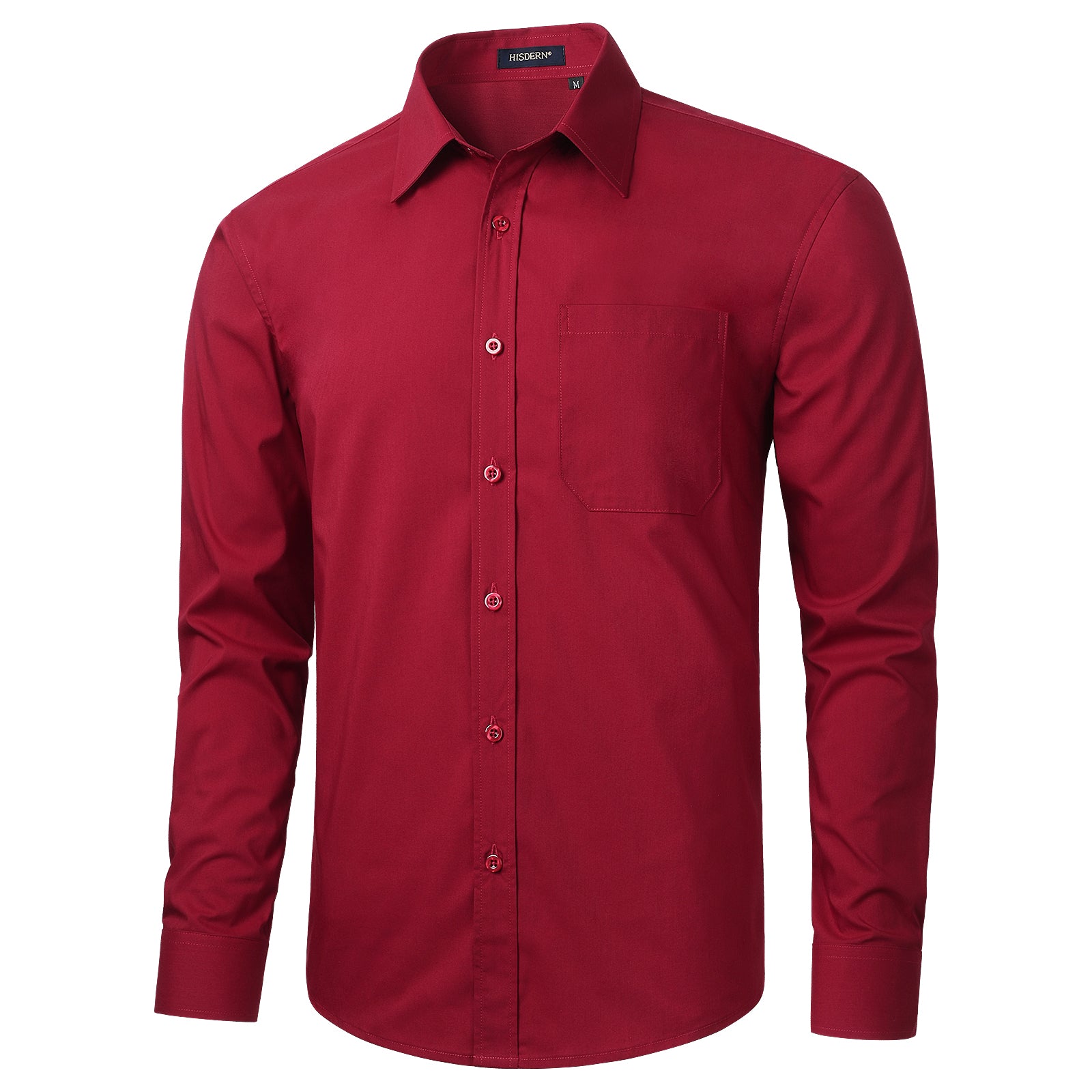  Wrinkle-Resistant Burgundy Dress Shirt for Business Trips & Conferences-Tactilefable