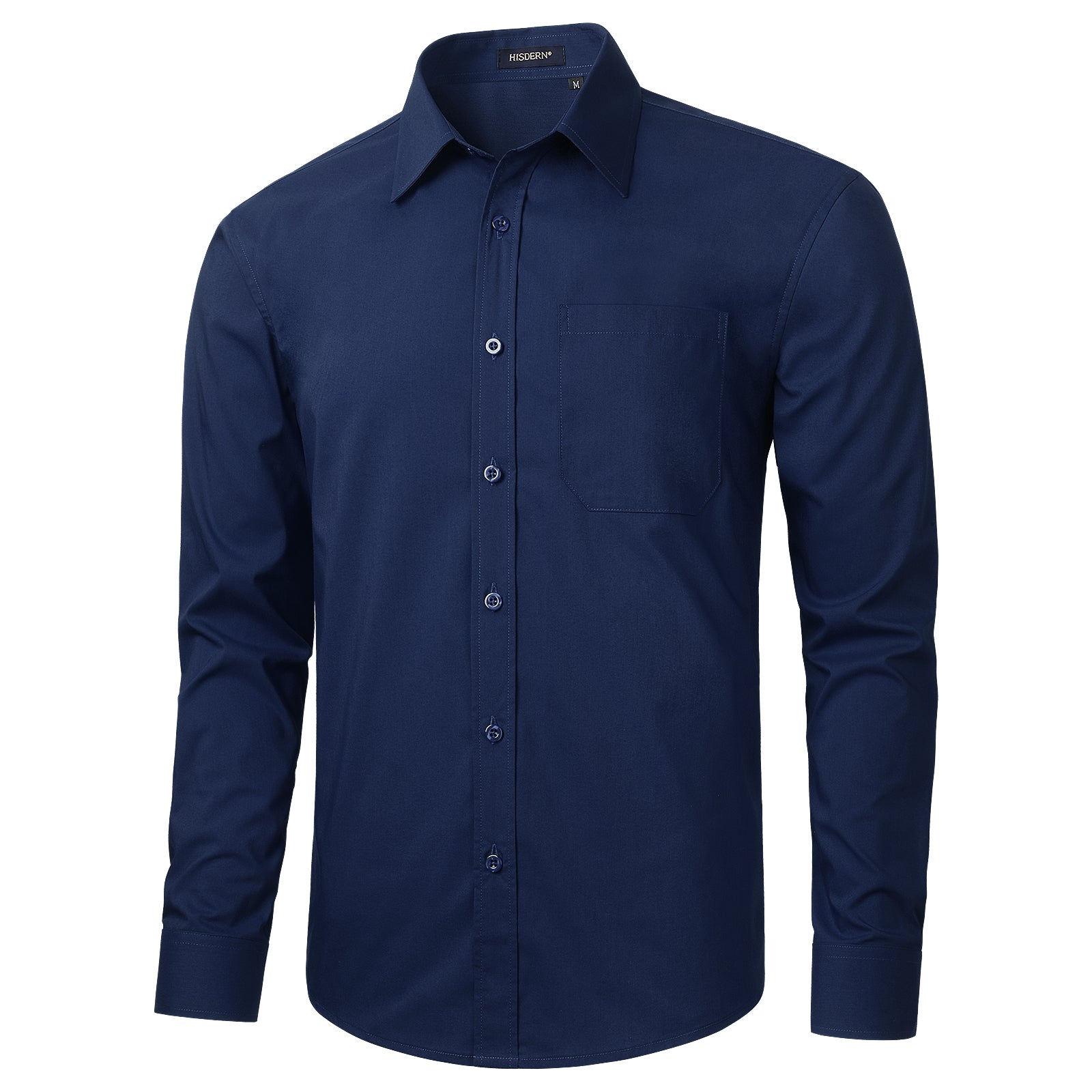  OfficeFlex Navy Blue Dress Shirt for Client Meetings-Tactilefable