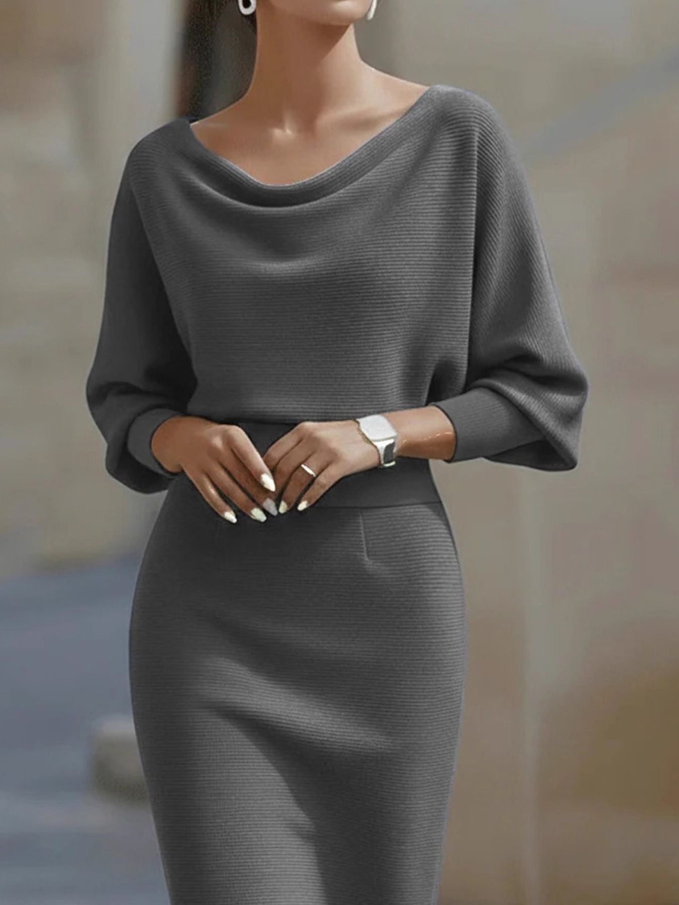 Silver Screen Sophisticate Knit Dress | 4 Colors-Tactilefable