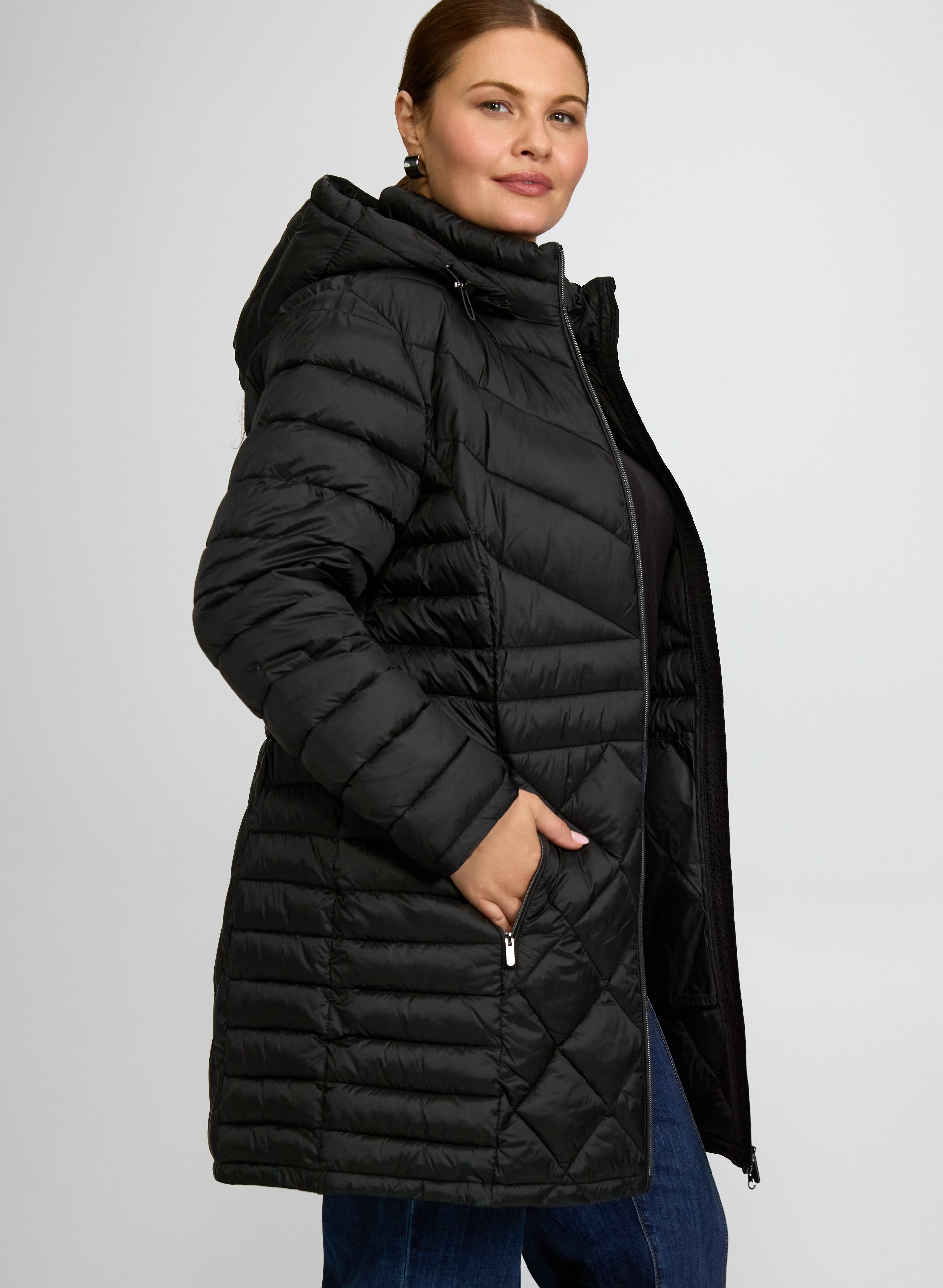 Quilted Hood Coat-Tactilefable