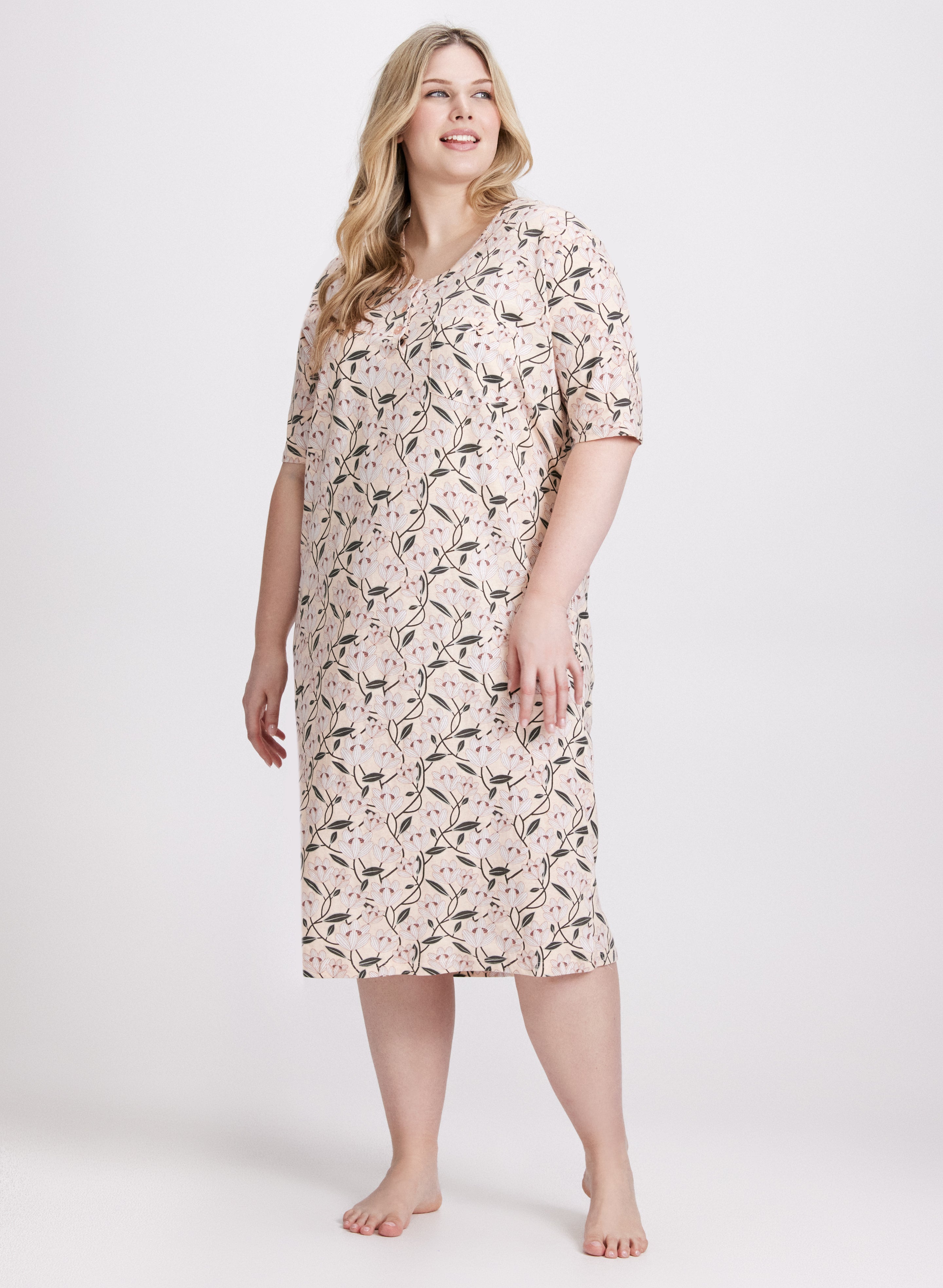 Mixed Print Nightgown-Tactilefable