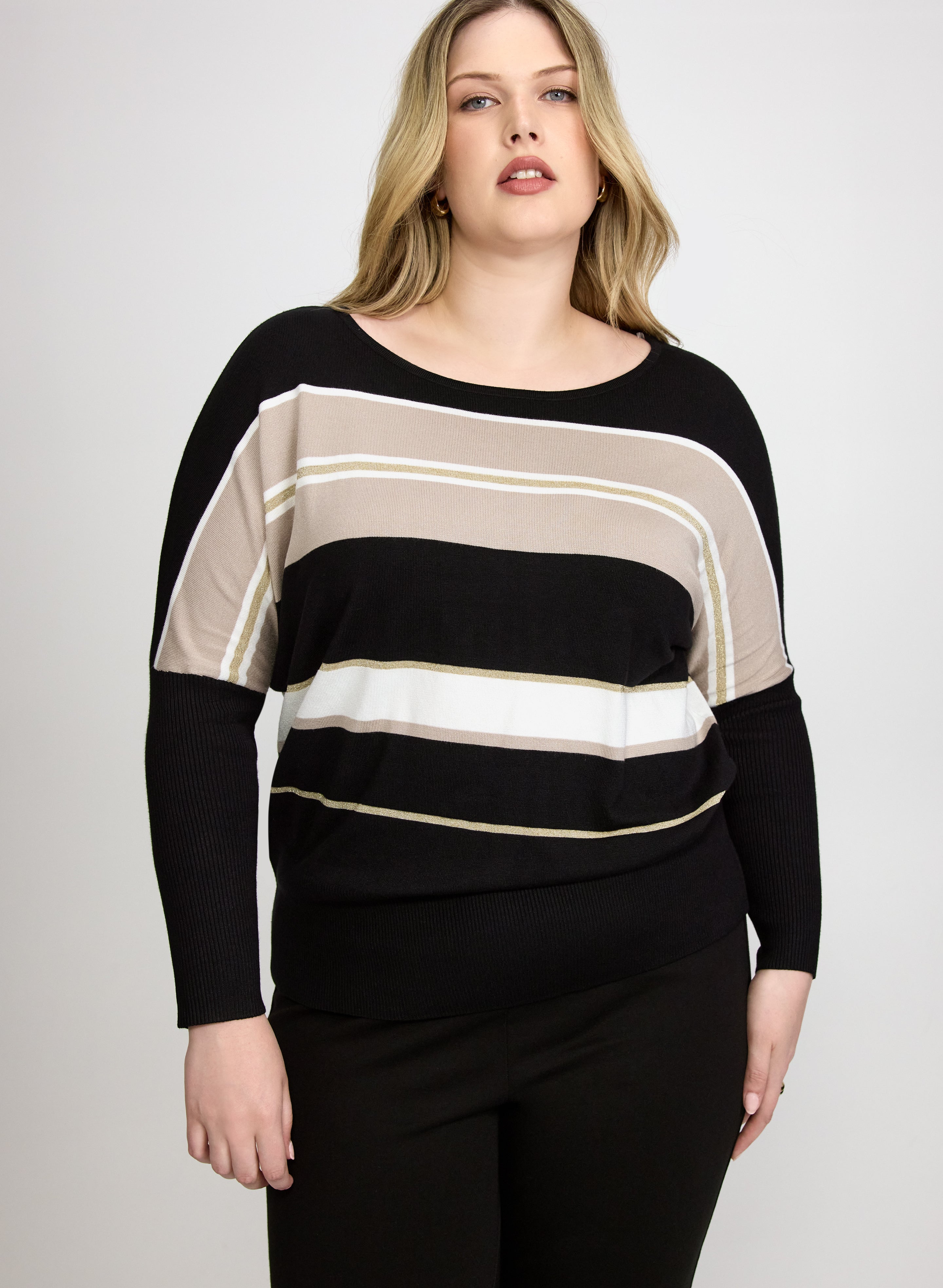 Stripe Boat Neck Pullover-Tactilefable