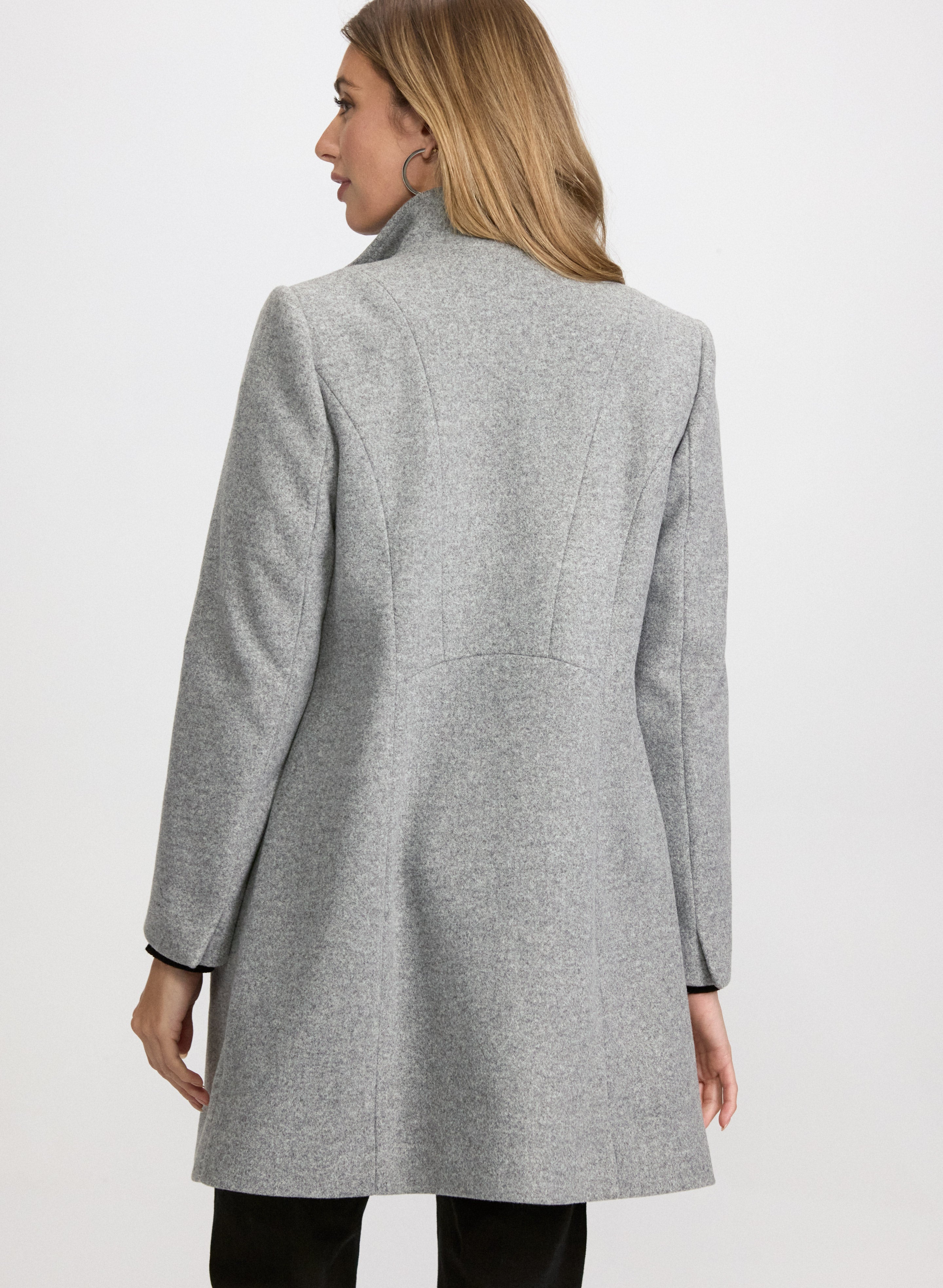 Stretch Wool-Blend Coat-Tactilefable
