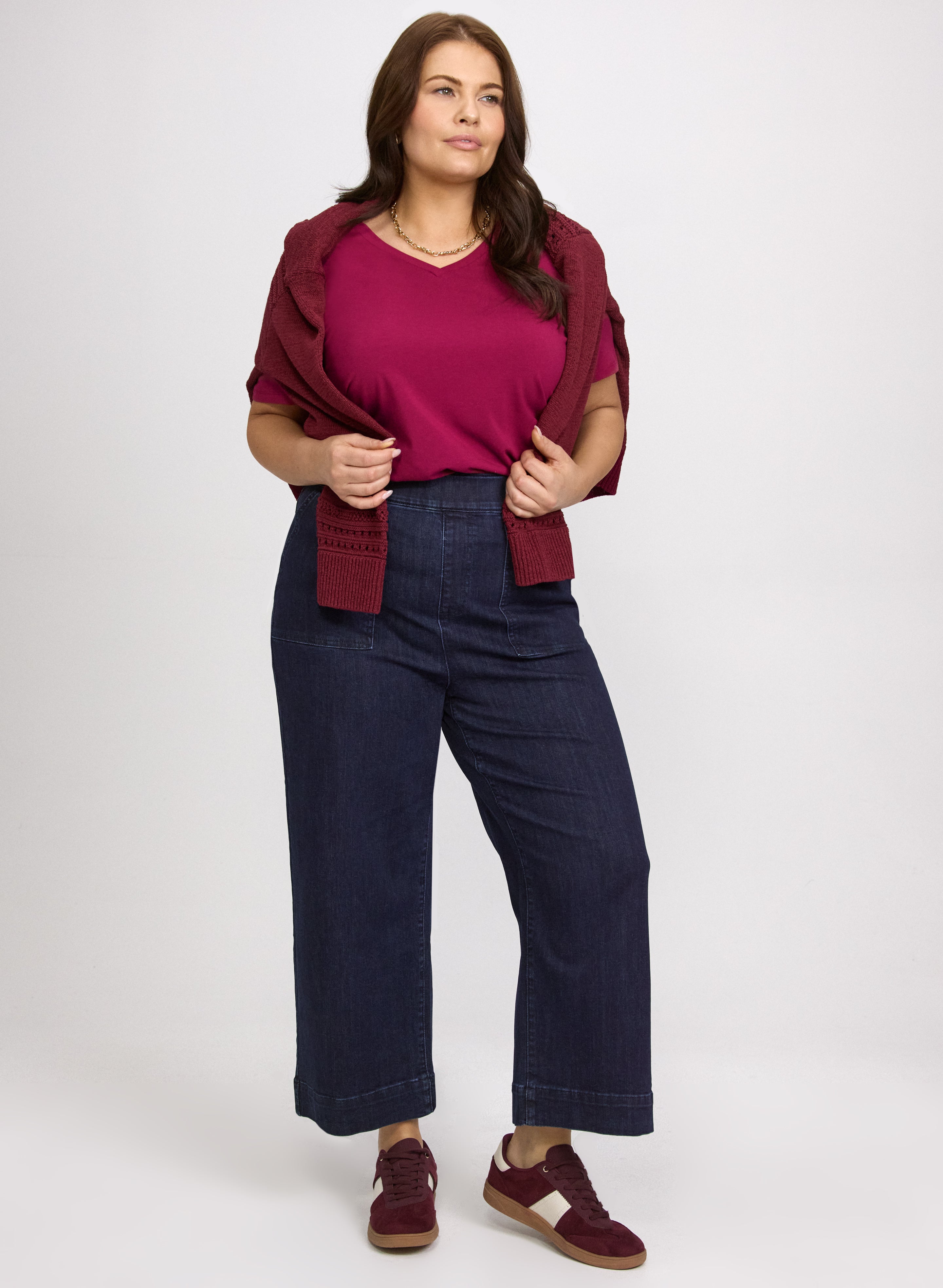 Denim Straight-Leg Capris-Tactilefable