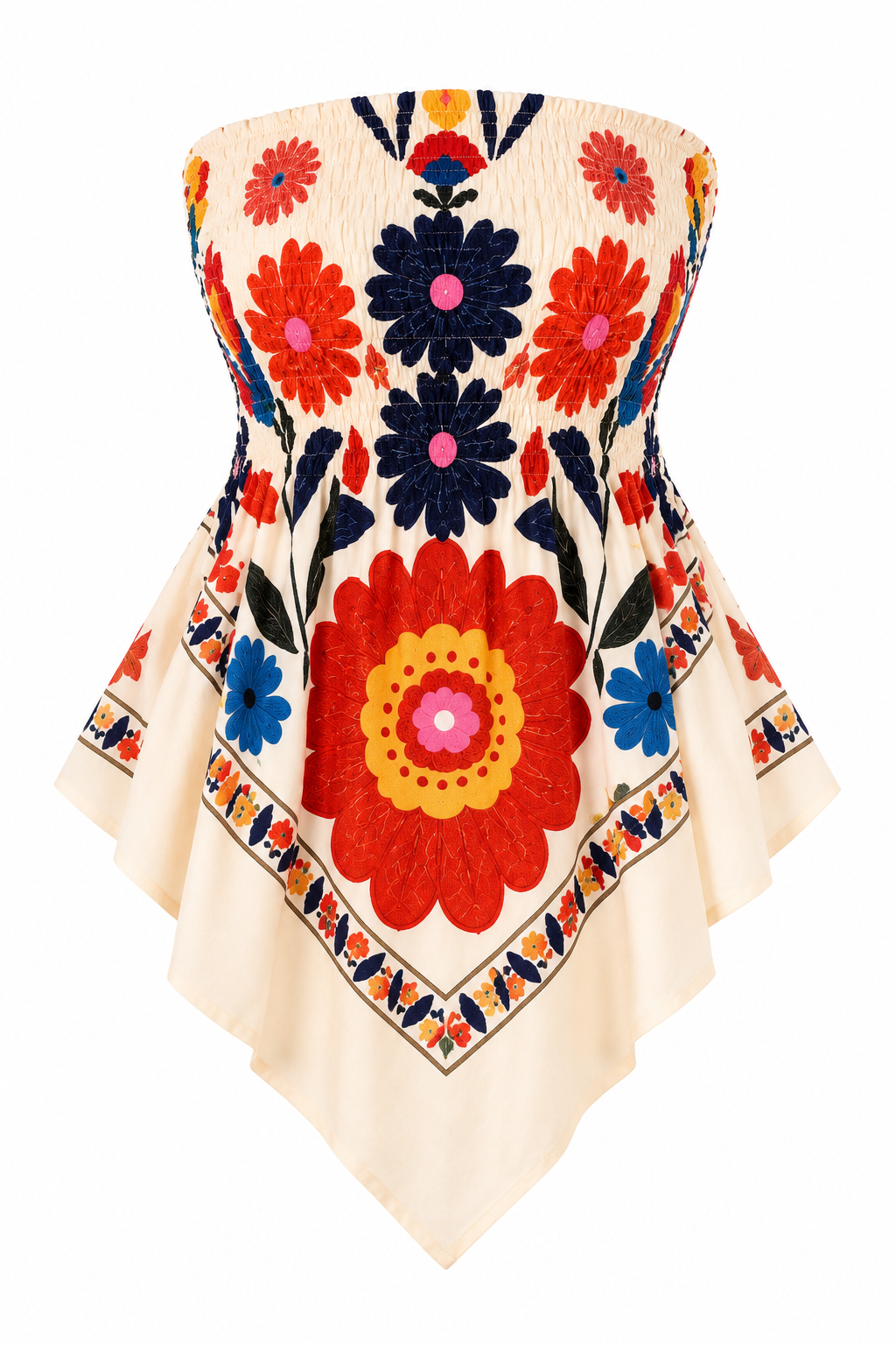 Boho Strapless Handkerchief Top-Tactilefable