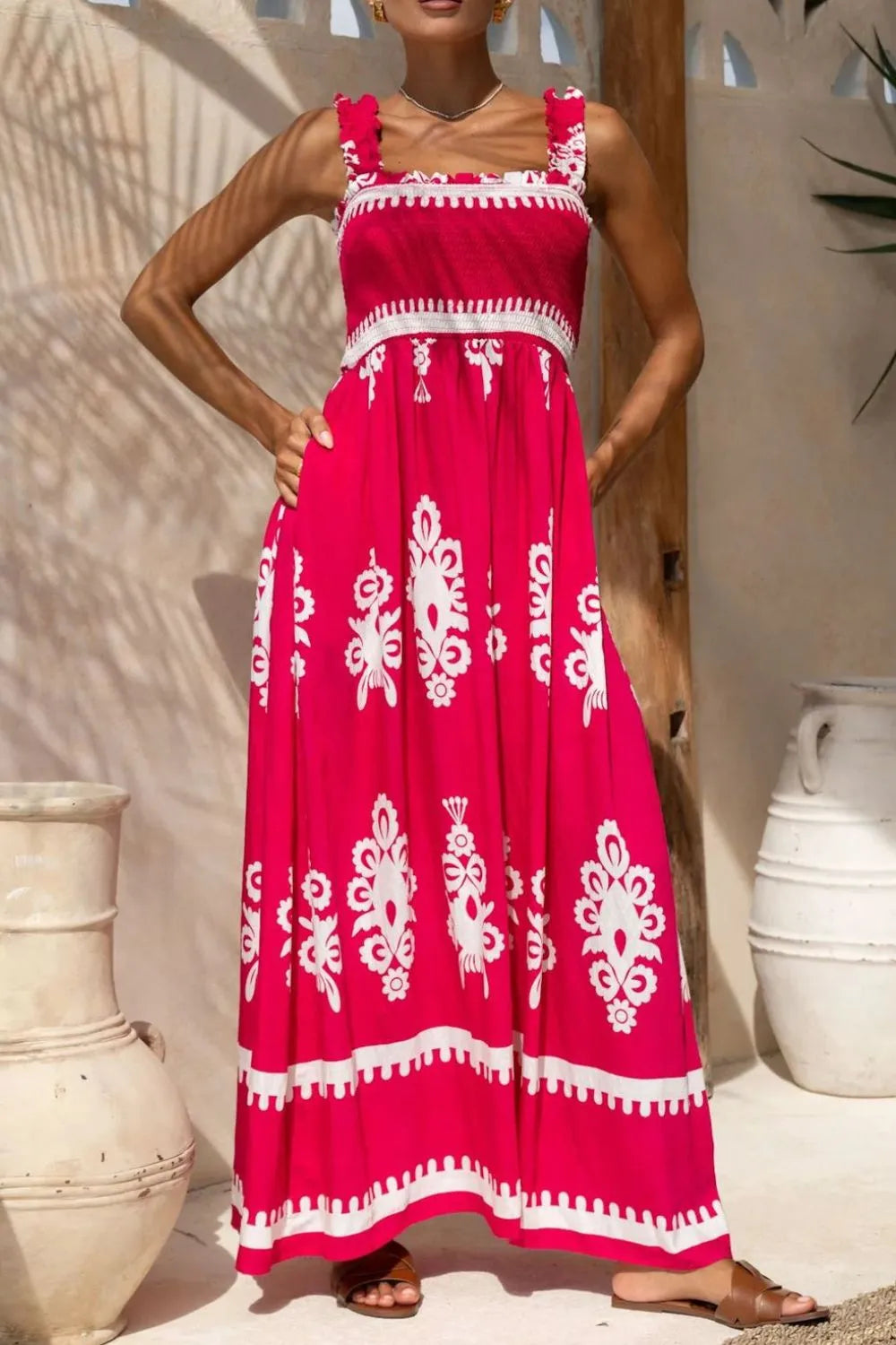 Daydream Printed Square Neck Cami Dress | 3 colors | Poundton-Tactilefable