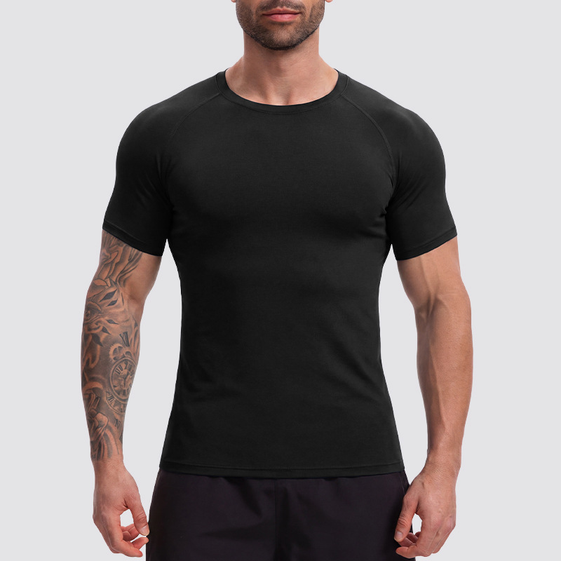 3-Pack of Crew Neck Quick-Drying T-Shirts (Black + White + Gray)-Tactilefable