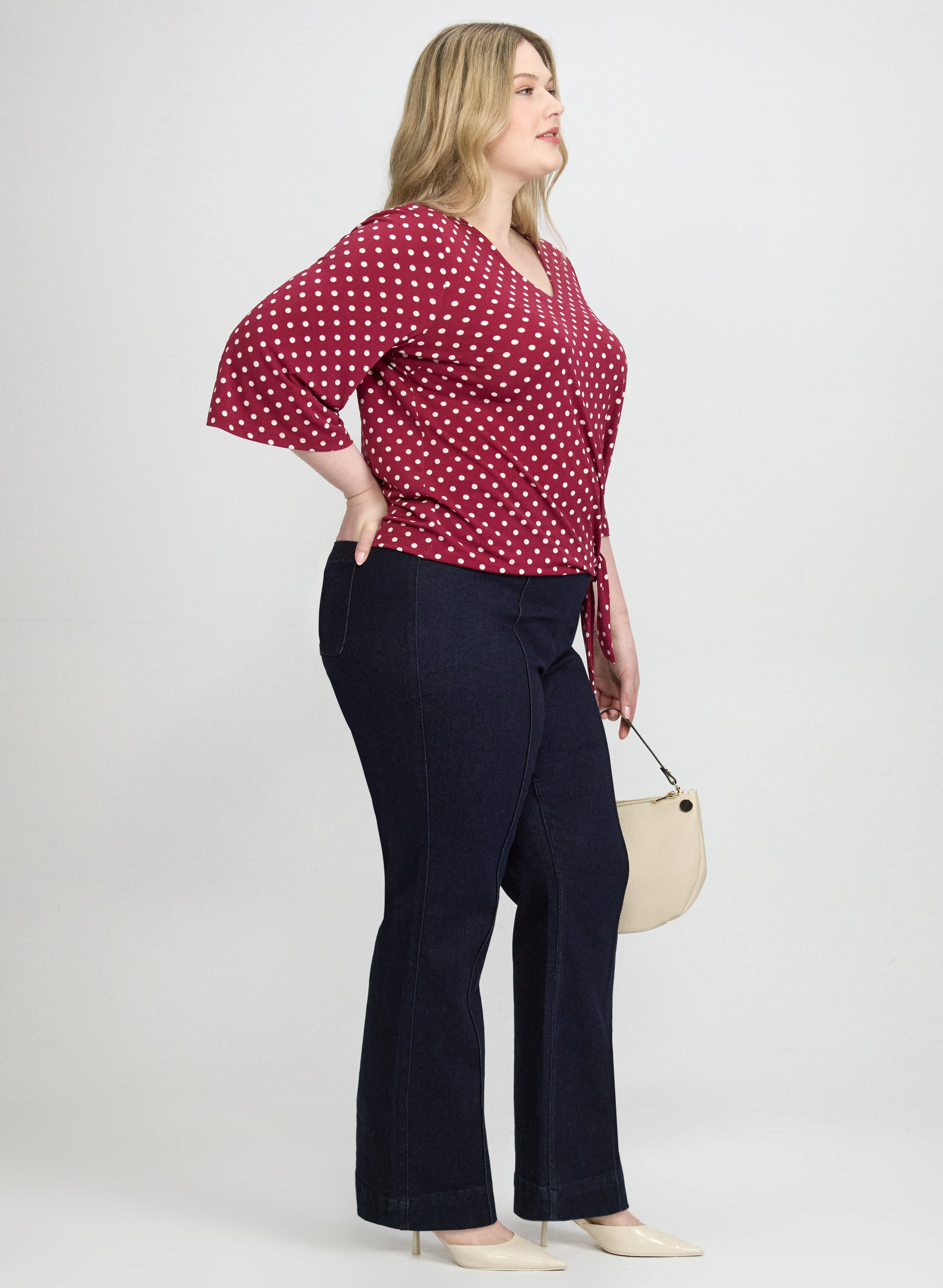 Pinched Seam Flare-Leg Jeans-Tactilefable