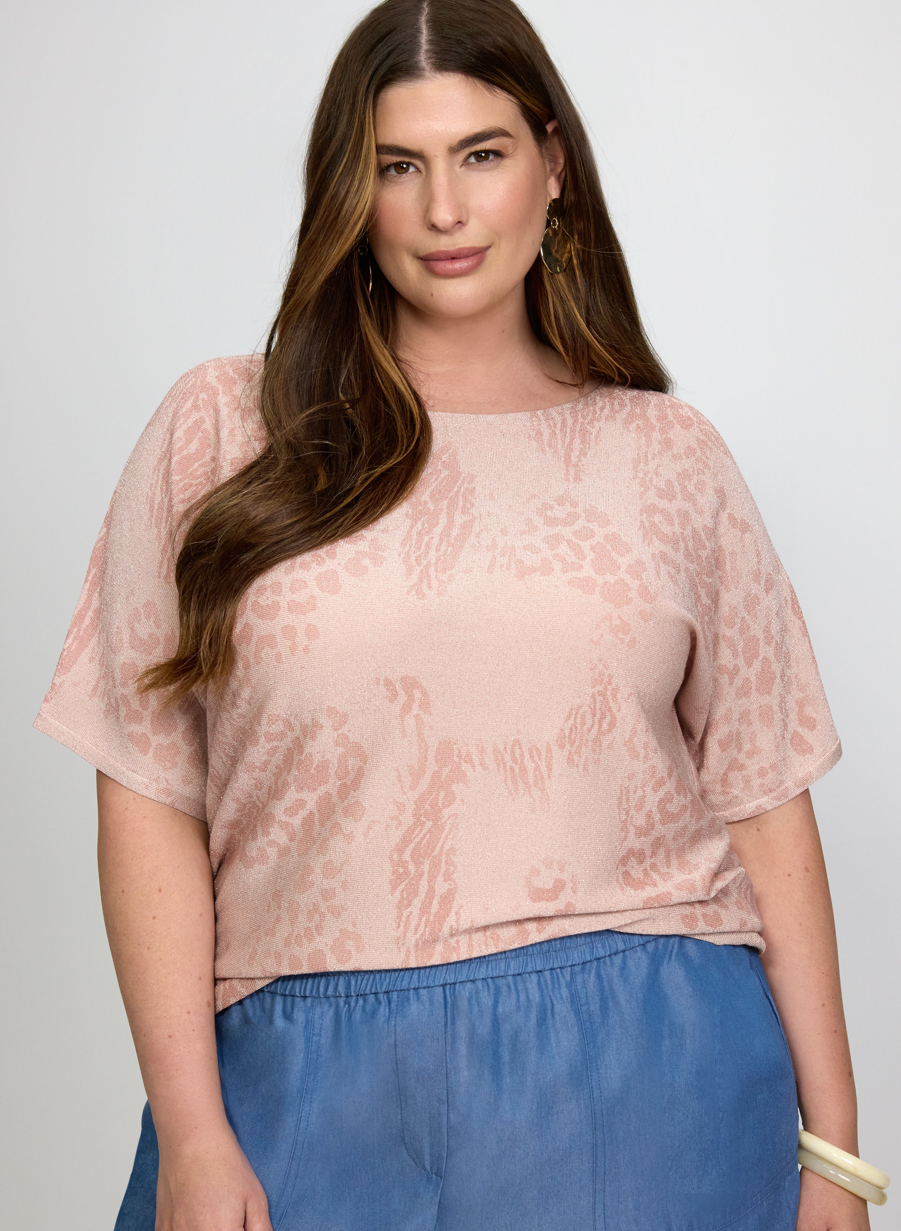 Glitter Knit Animal Print Top-Tactilefable