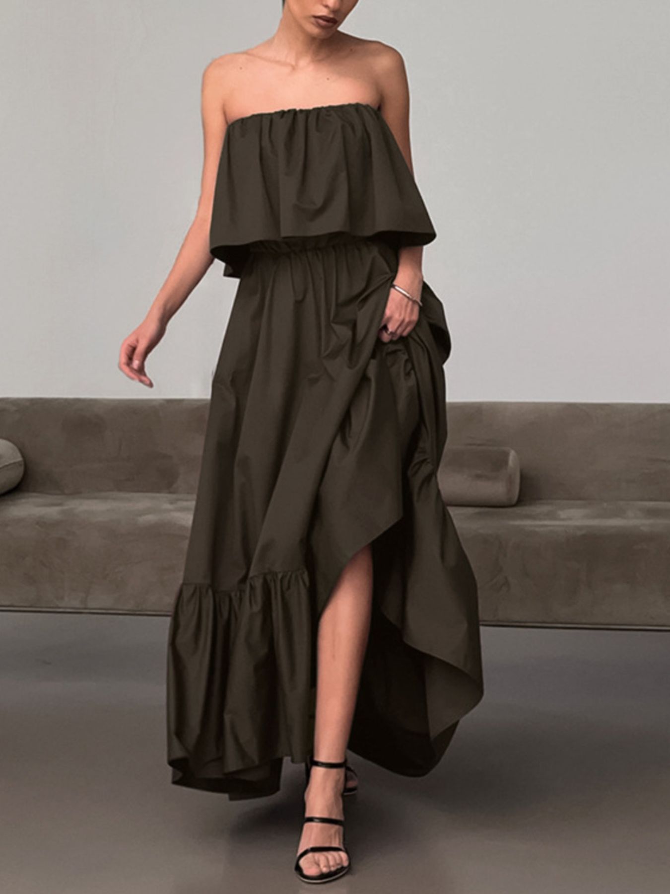 Santorini Romance Off-Shoulder Maxi Dress-Tactilefable