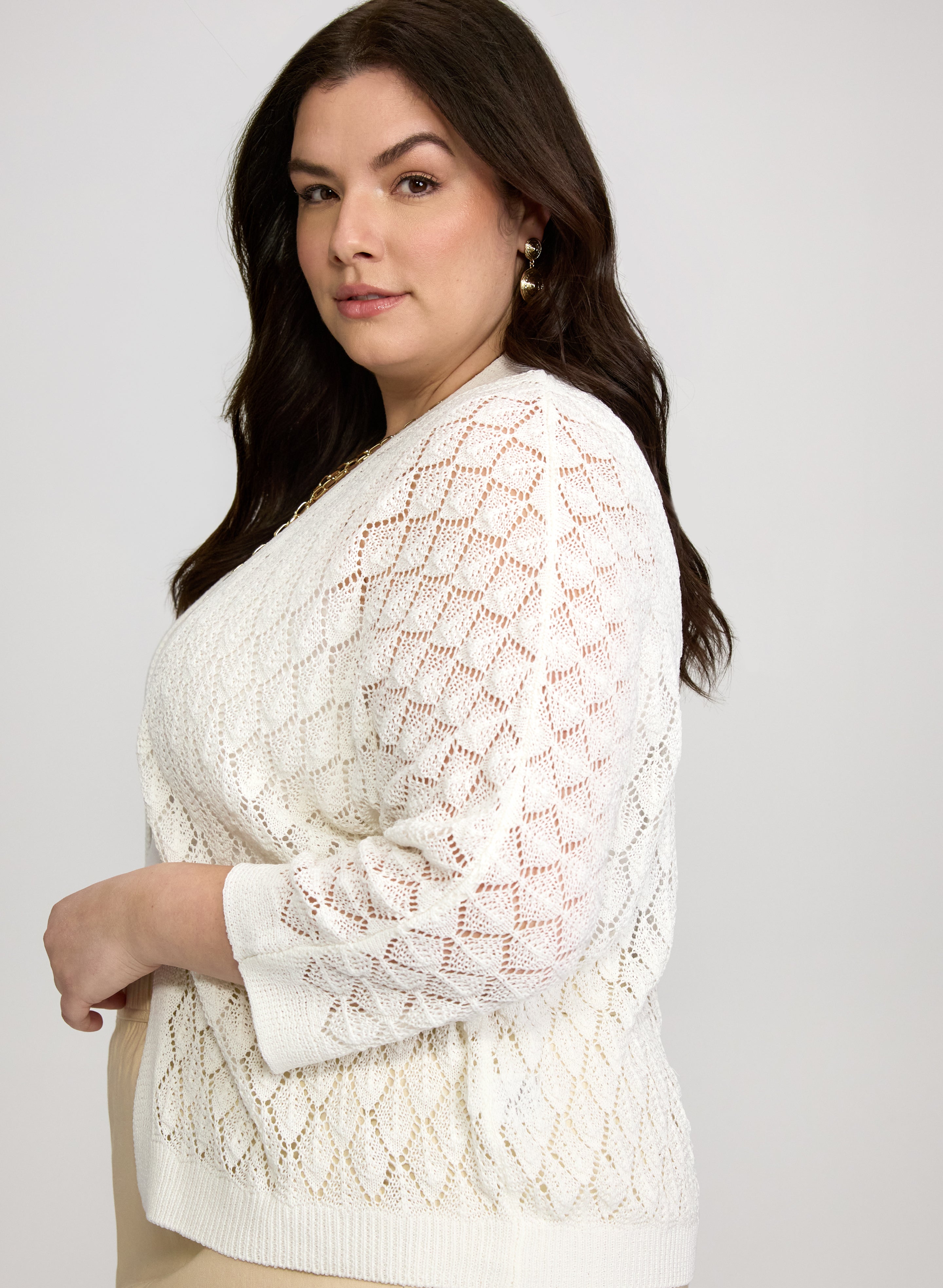 Open Knit Cardigan-Tactilefable