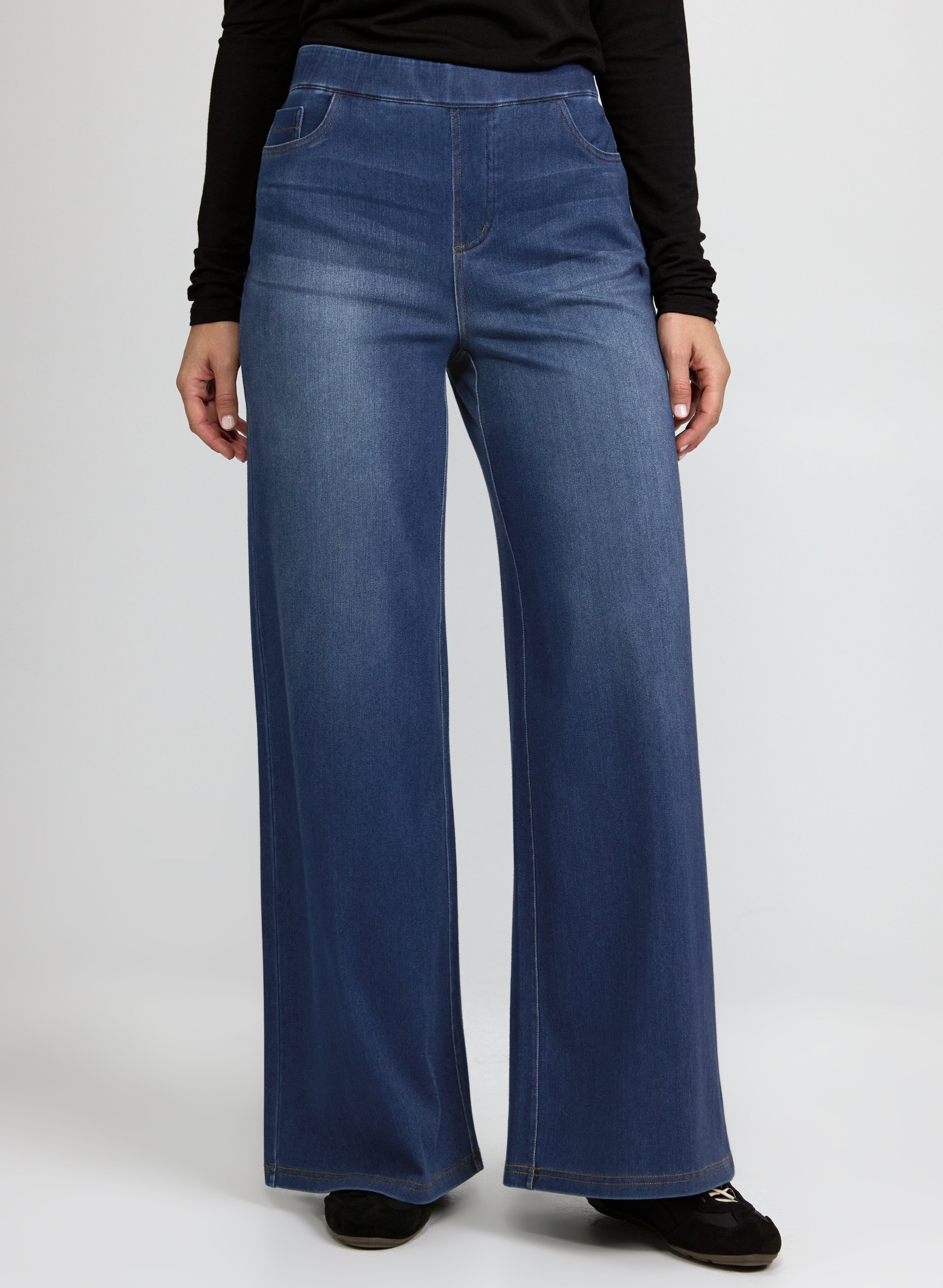 Comfort Stretch Wide-Leg Jeans-Tactilefable