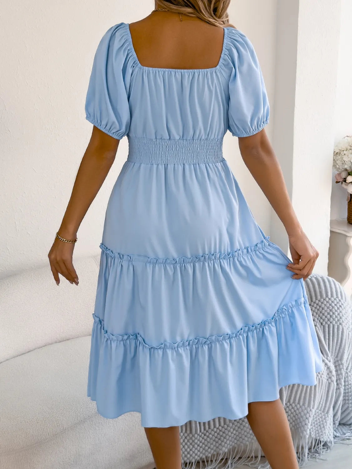 Garden Party Tiered Puff Sleeve Dress | 3 Colors | Poundton-Tactilefable