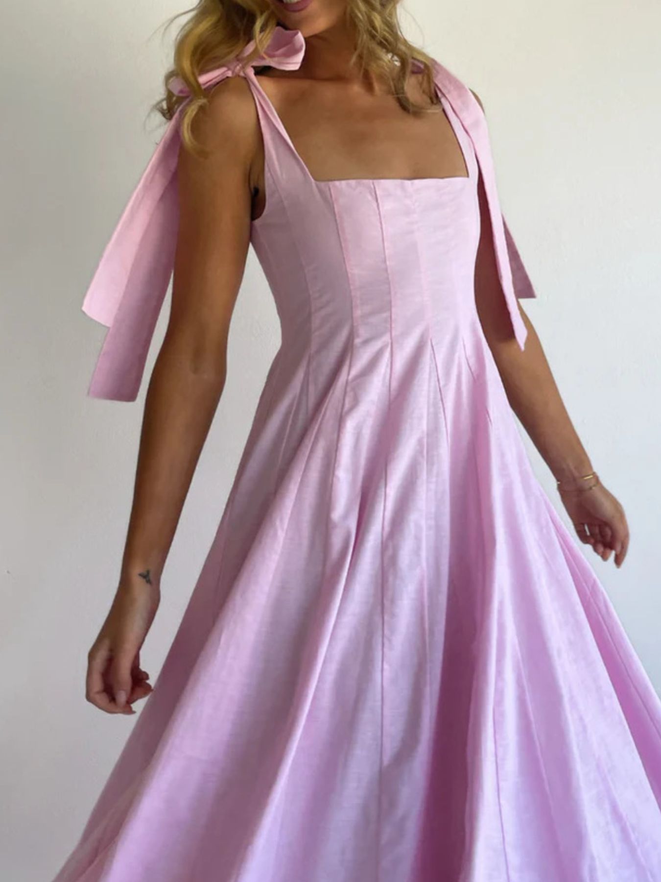 Pastel Promenade Tie-Shoulder Maxi Dress | 3 Colors-Tactilefable