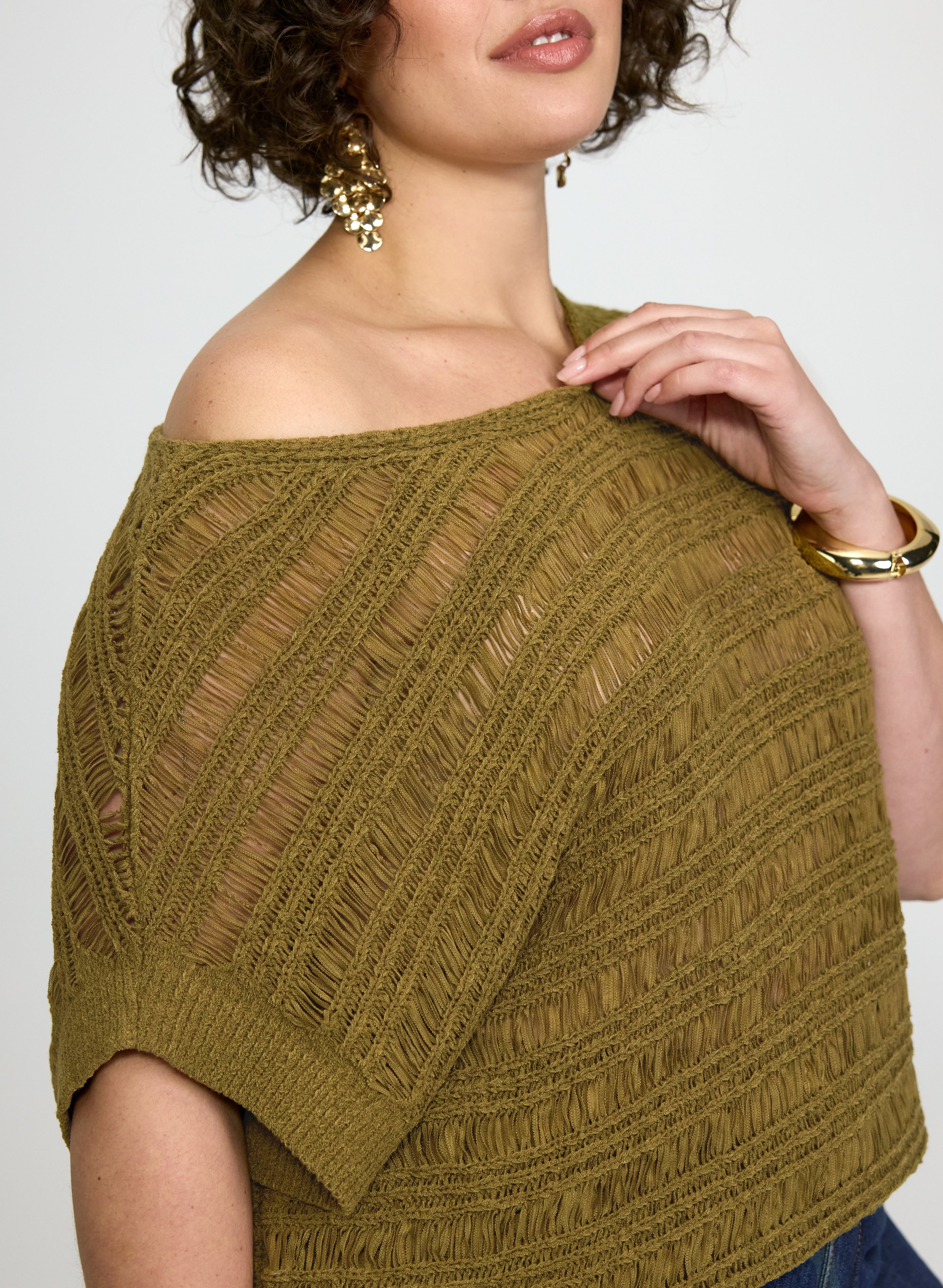 Boat Neck Short Sleeve Knit-Tactilefable